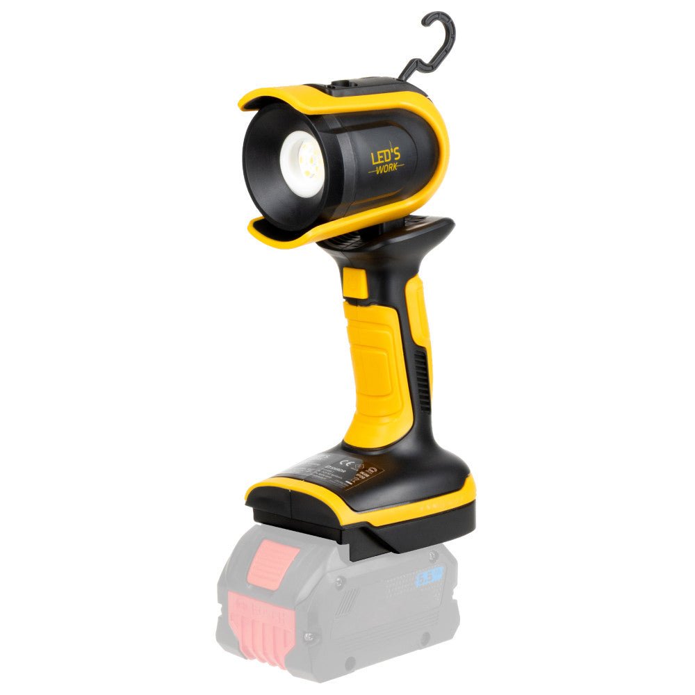 LED's Work 18V Accu werklamp incl Adapters voor elektrisch gereedschap - 5W 500lm 5000K - IP20 IK08 Werklampen led.gl