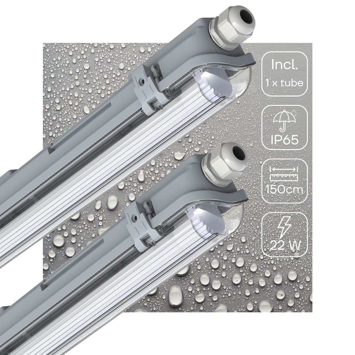 2 PACK - LED's Light LED TL armatuur 150 cm compleet met LED TL buis - 2880lm led.gl