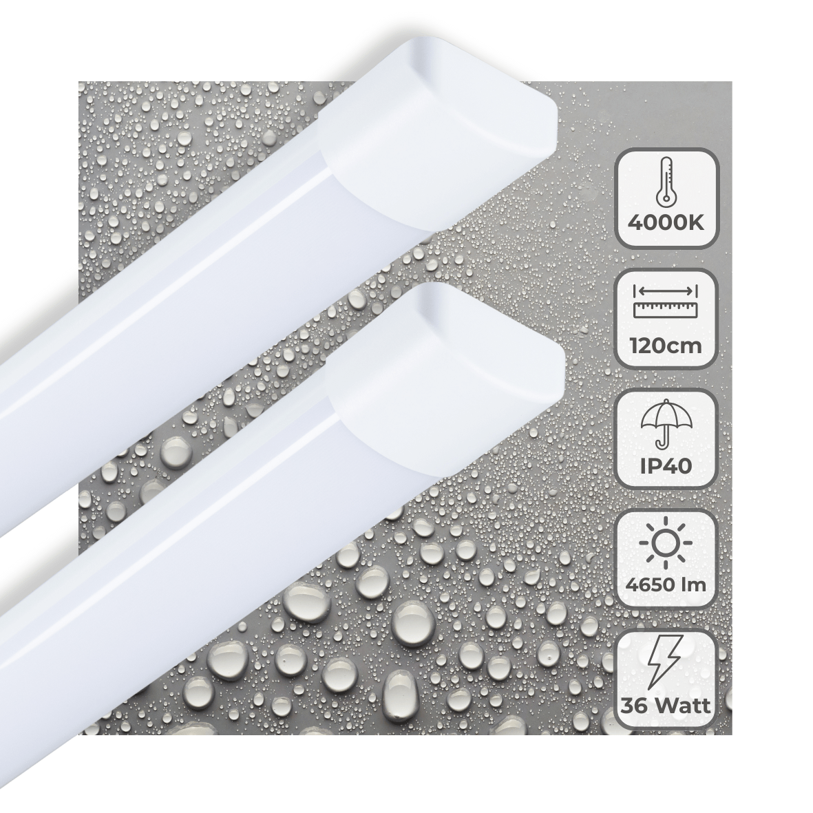 2 PACK LED's Light LED TL lamp 120 cm voor binnen - Complete LED TL verlichting - 4650 lm TL verlichting led.gl