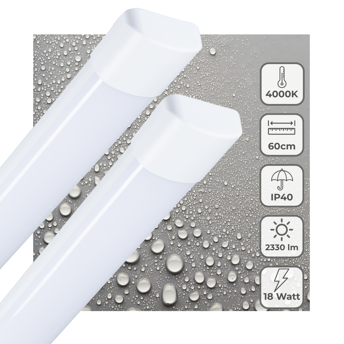 2 PACK - LED's Light LED TL lamp 60 cm voor binnen - Complete LED TL verlichting - 2330 lm TL verlichting led.gl