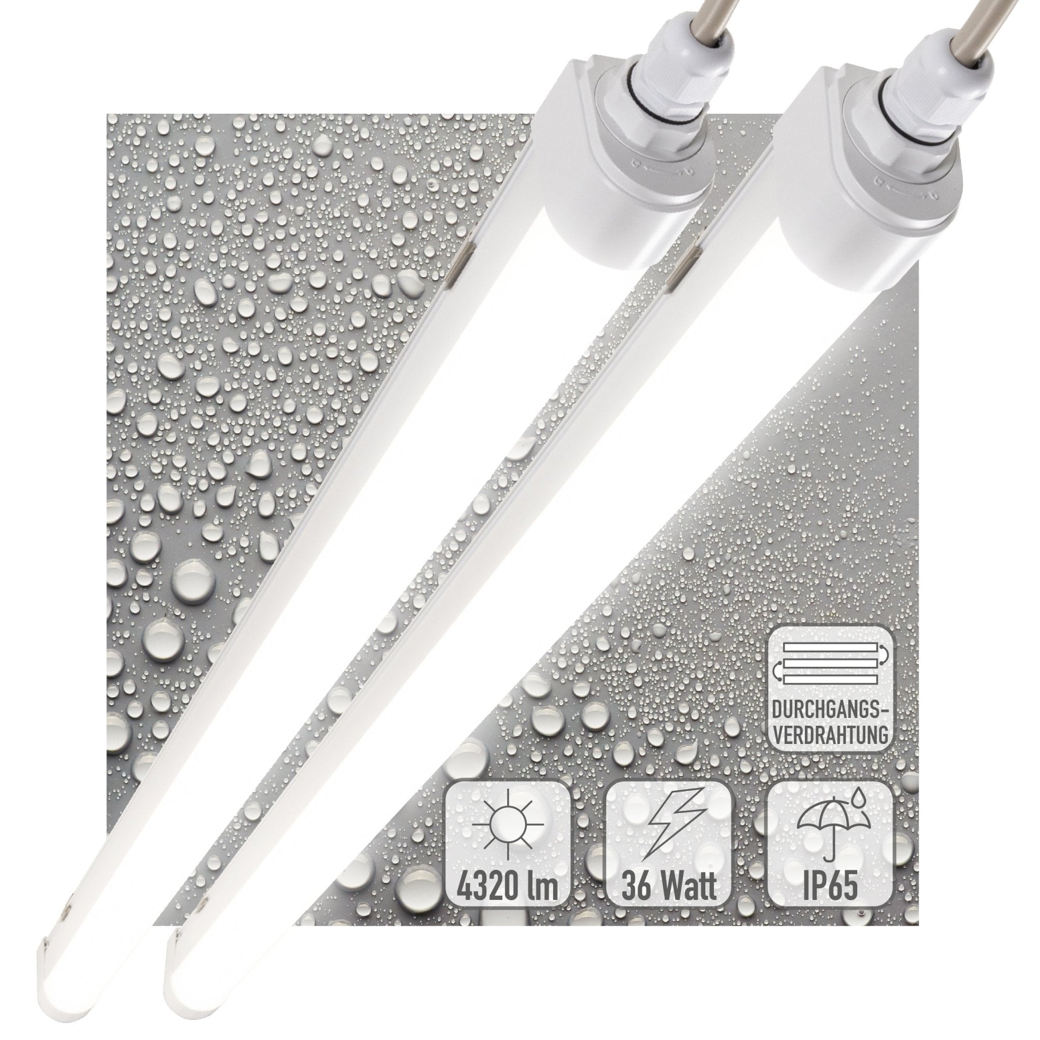 2 PACK - LED's Light LED TL lamp compleet 120 cm - Koppelbaar tot 10 lampen - Waterdicht - IP65 TL verlichting led.gl