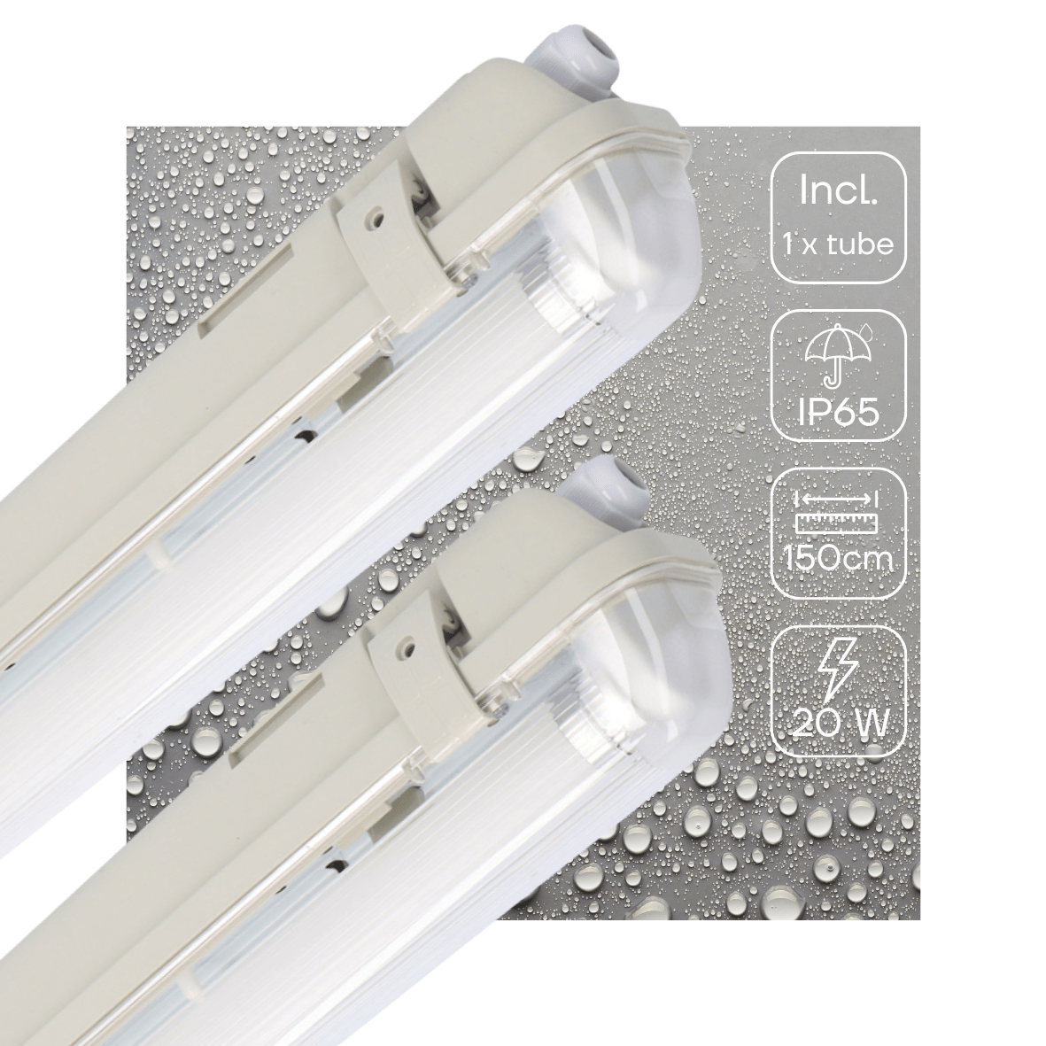 2 PACK - LED's Light LED TL lamp met sensor 150 cm - Bewegingssensor en nachtsensor - Waterdicht - 3100 lm led.gl