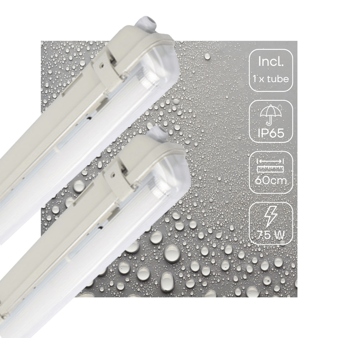 2 PACK - LED's Light LED TL verlichting met sensor 60 cm - Bewegingssensor en nachtsensor - Waterdicht - 1100 lm led.gl