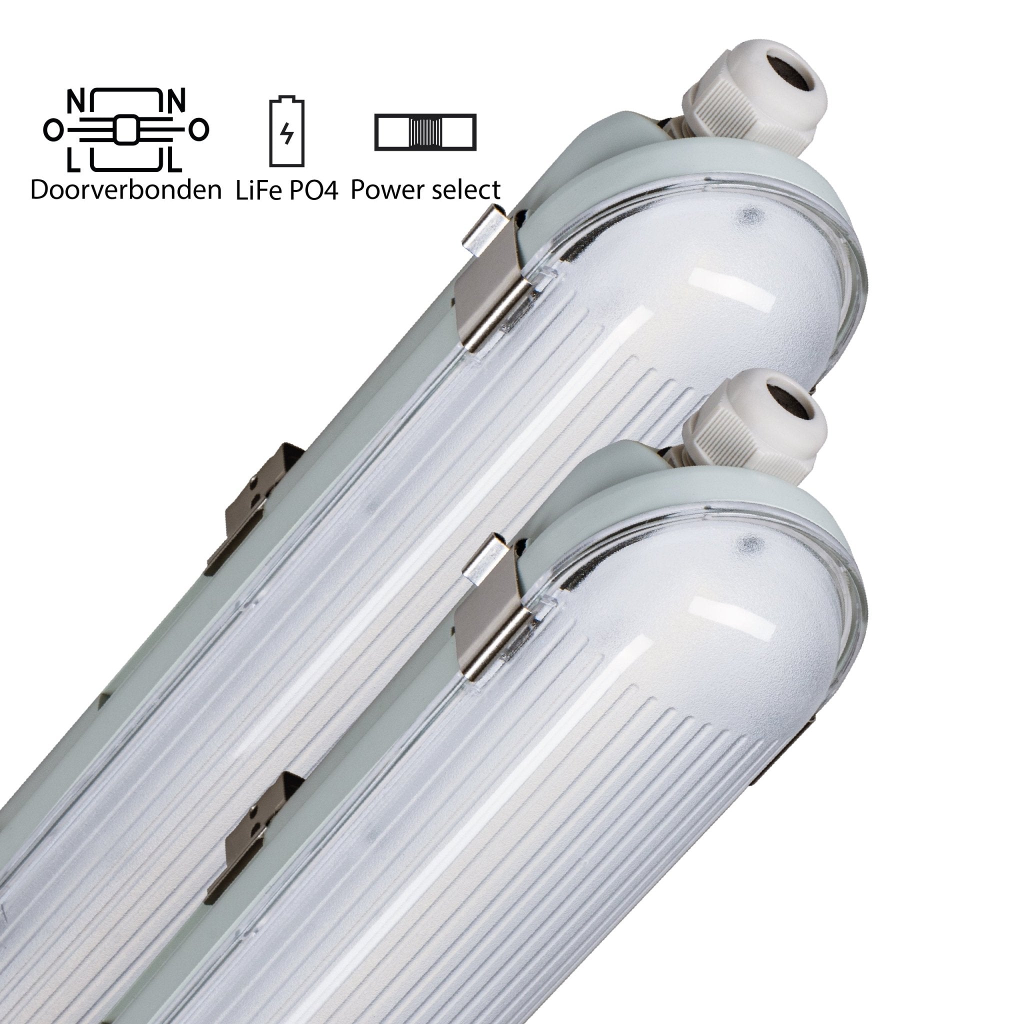 2 PACK - LED's Light PRO Philips LED TL armatuur 150 cm - Met noodaccu - 185lm/w - Energielabel B - 47W 7200lm 4000K led.gl