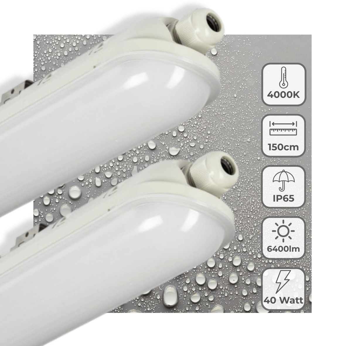 2 PACK - LED's Light Pro Premium Koppelbaar LED TL armatuur 40W 150cm 6400lm 4000K 160lm/w TL verlichting led.gl