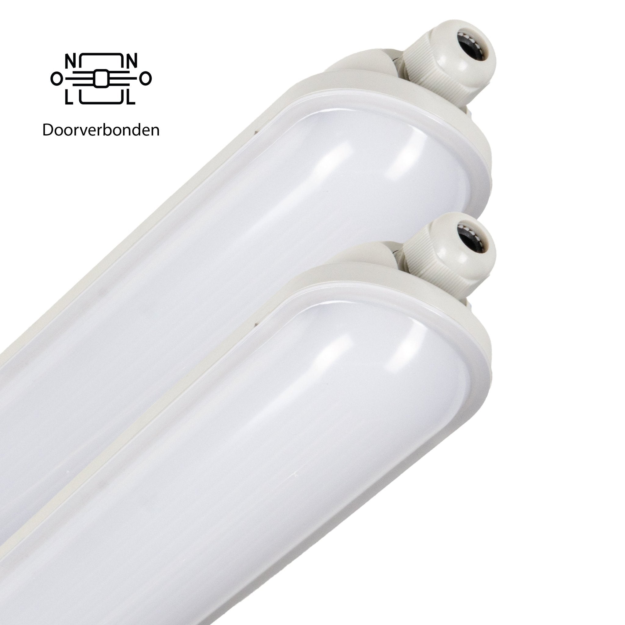 2 PACK - LED's Light Pro TL armatuur compleet 60 cm - Koppelbaar - IP65 Waterdicht - 2400 lm - 15W - 160lm/w led.gl