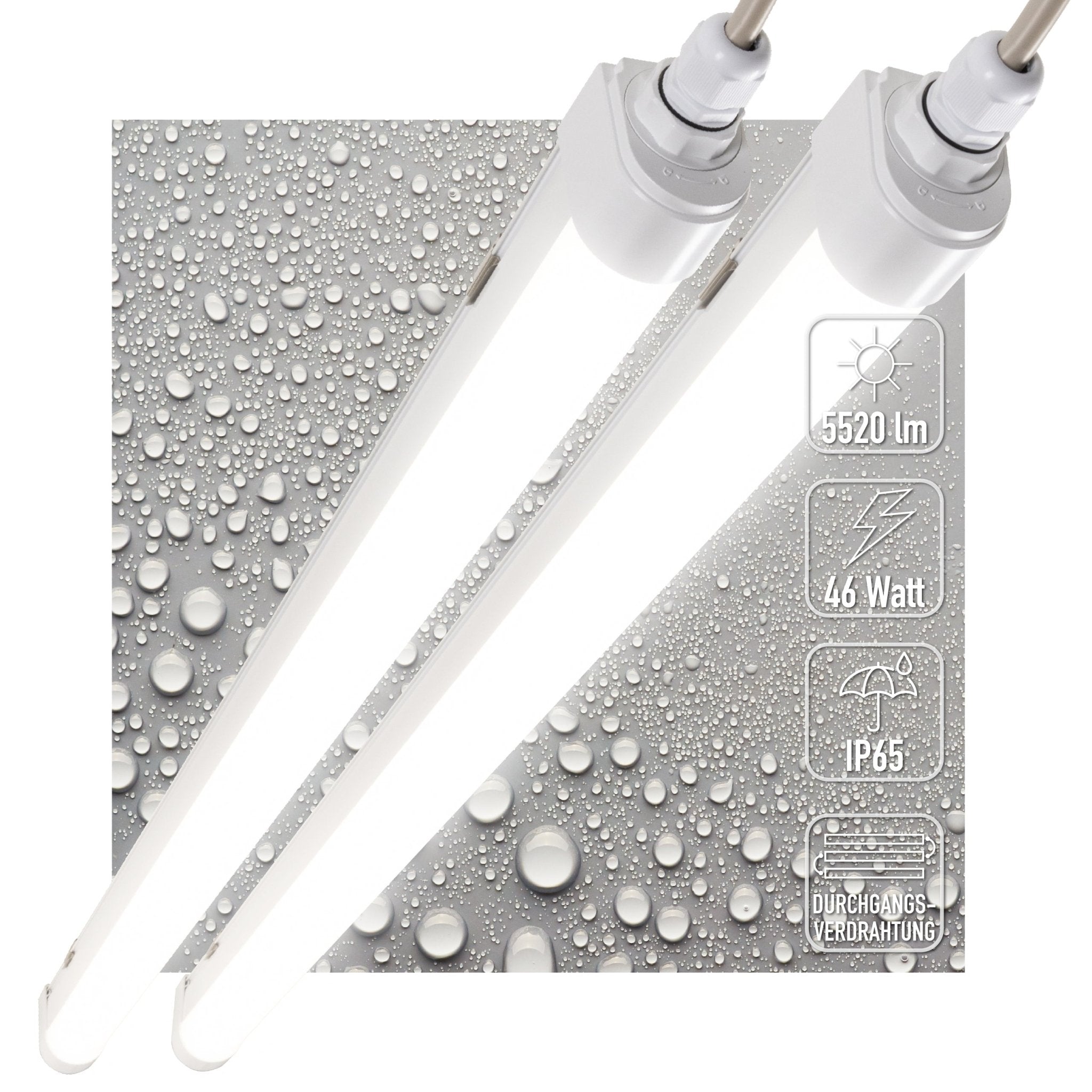 2 PACK - LED's Light TL armatuur met Strip - Koppelbaar - 46W 150cm 5520lm 4000K led.gl