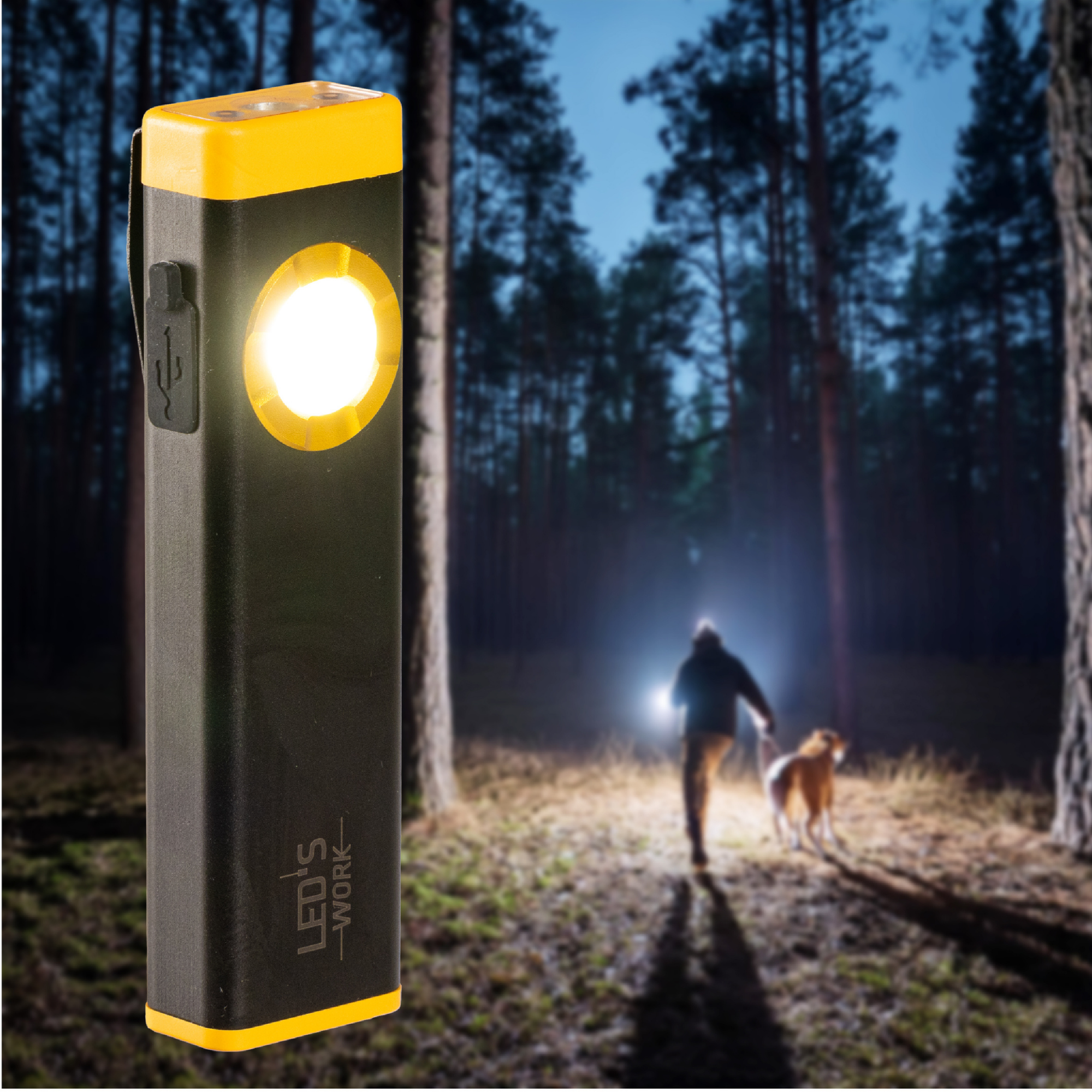 LED's Work Compacte LED Mini Zaklamp - Oplaadbaar - 3 verschillende lichtmodi en zoomfunctie Zaklampen led.gl