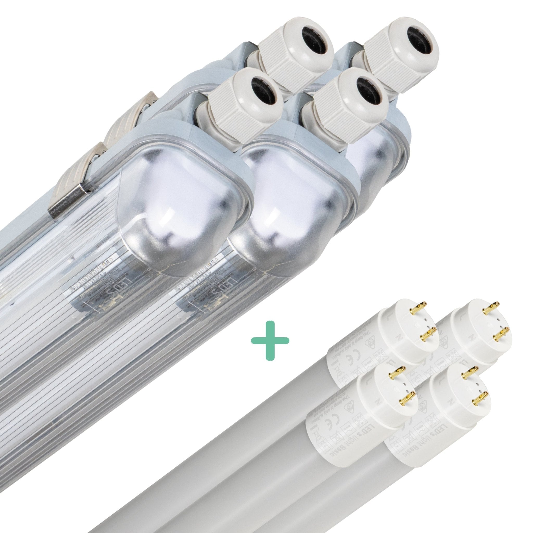 4 PACK - LED's Light Complete LED TL lamp met LED buis 120 cm - Binnen en buiten - 2130 lm - 1x11,5W - 4000K - High Efficiency - Energie Label B led.gl