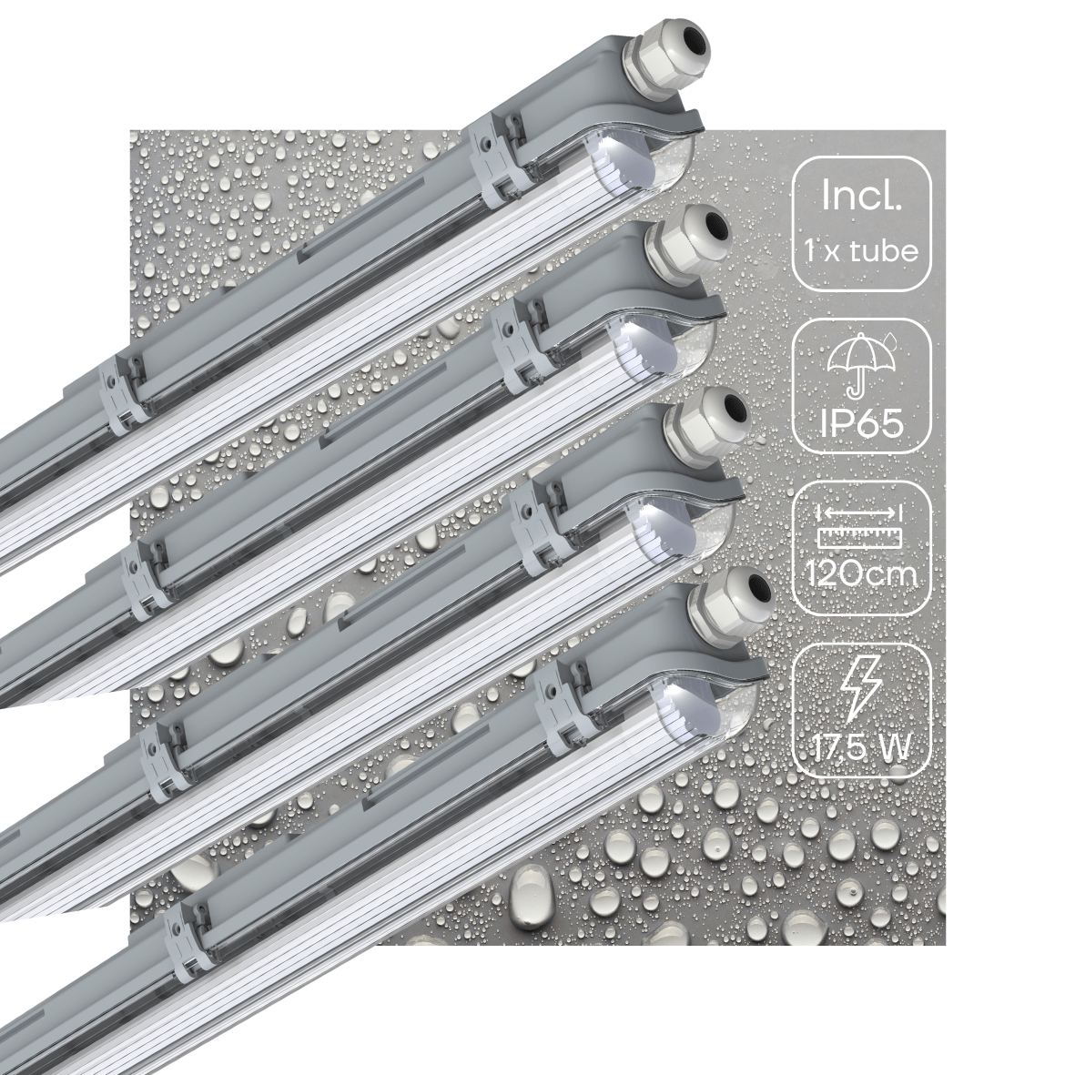 4 PACK - LED's Light LED TL armatuur 120 cm compleet met LED TL buis - 2160lm led.gl