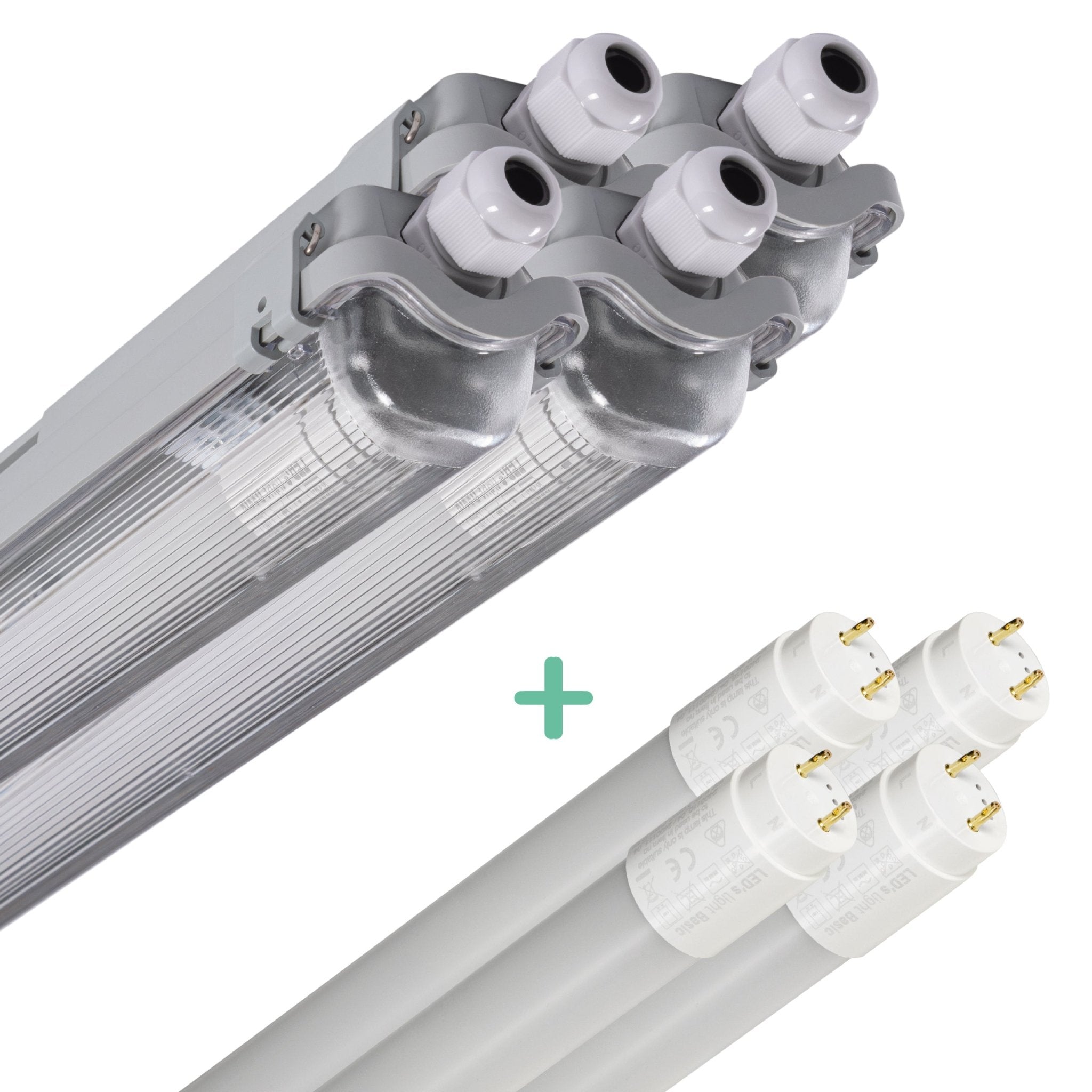 4 PACK - LED's Light LED TL armatuur 60 cm compleet met LED TL buis - 1080lm - 9W - 4000K led.gl