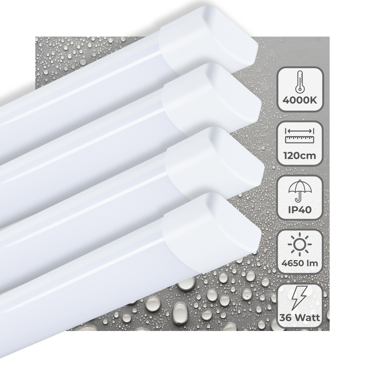 4 PACK LED's Light LED TL lamp 120 cm voor binnen - Complete LED TL verlichting - 4650 lm TL verlichting led.gl