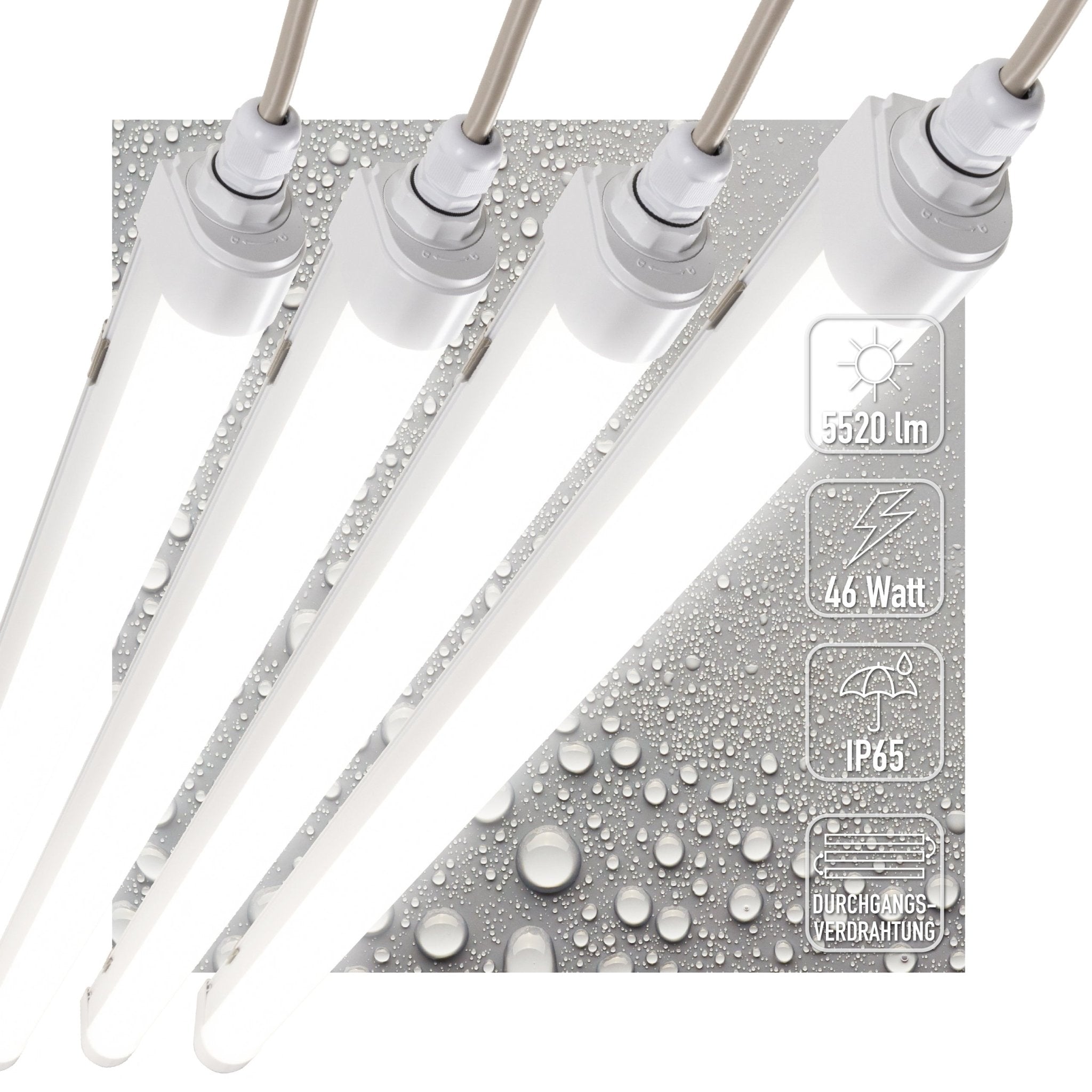 4 PACK - LED's Light TL armatuur met Strip - Koppelbaar - 46W 150cm 5520lm 4000K led.gl