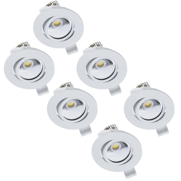 6 PACK - LED's Light PRO Inbouwspot 68 mm - Indoor & Outdoor - 3 lichtkleuren - Dimbaar licht - Wit Inbouwspots led.gl