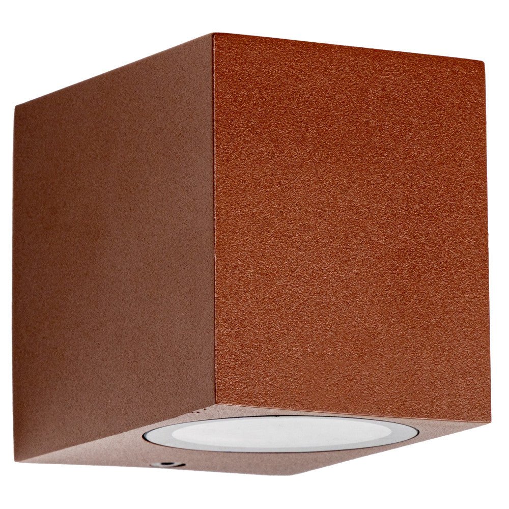 LED's Light Buitenlamp kubus - Wandarmatuur - 1xGU10 - Roestkleurig - IP44 Wandlampen led.gl