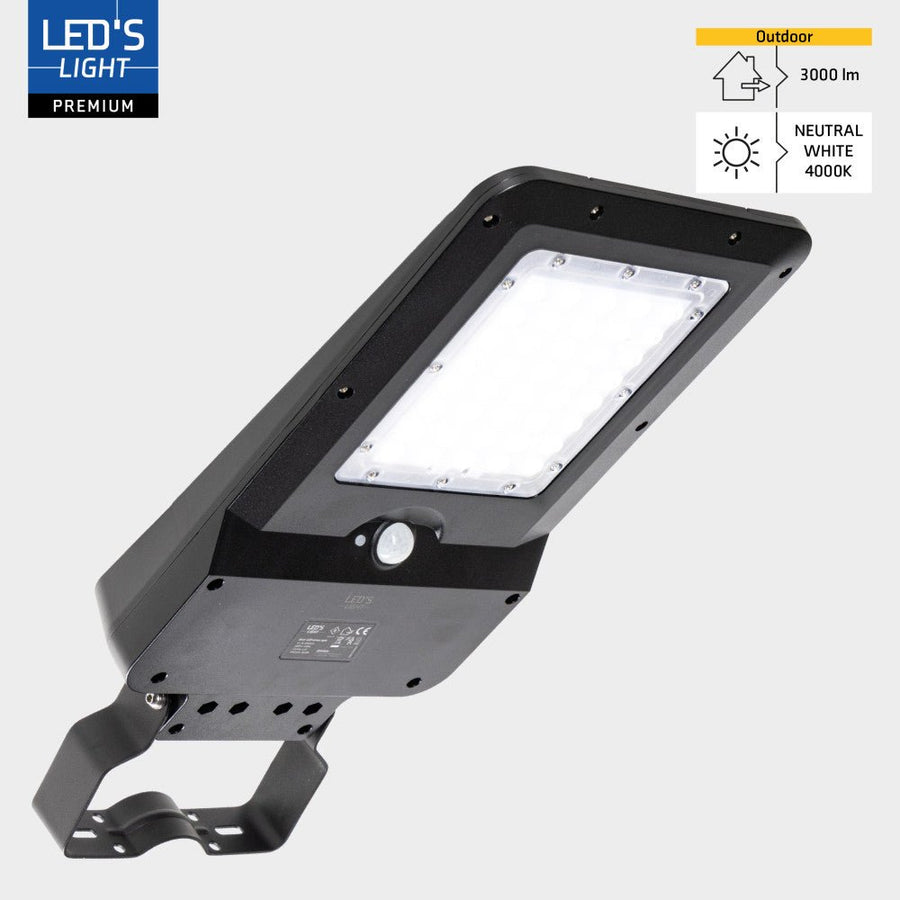 LED's Light LED Solar buitenstraatverlichting straatverlichting Lantaarnpaal 3000 lm 4000 K – Zwart Schijnwerpers led.gl