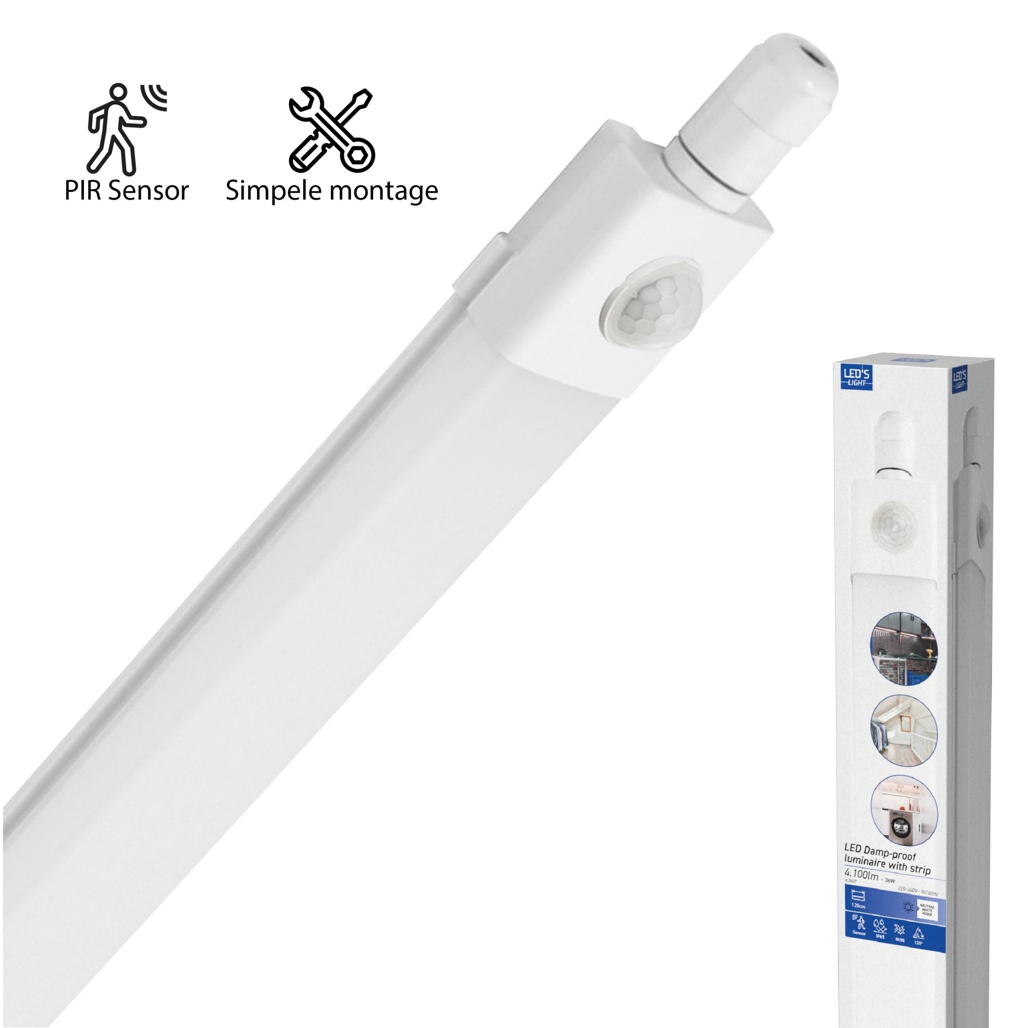 LED's Light LED TL verlichting met sensor 120 cm - Bewegingssensor en bewegingsdetectie - 4100 lm TL verlichting led.gl