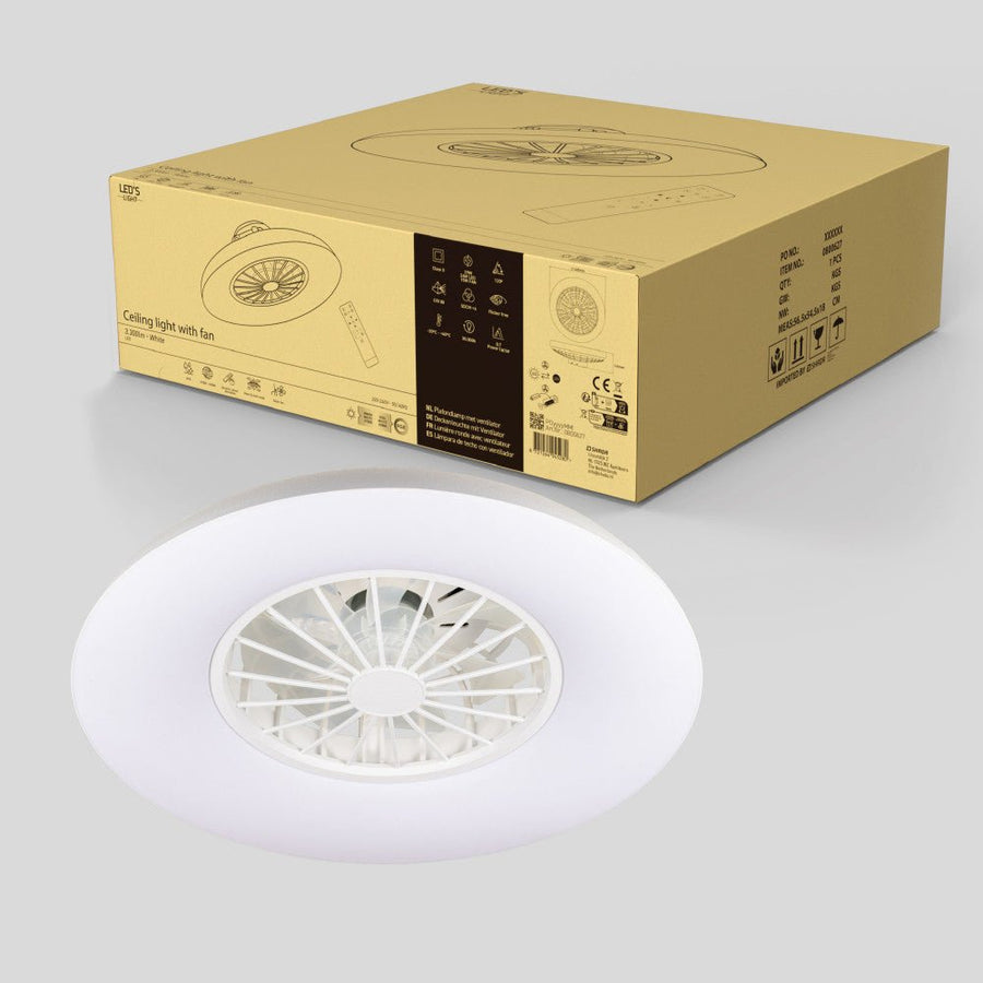 LED's Light Plafondlamp met ventilator RGB - 39W 3300lm 2700K/6500K/RGB - Ø485mm IP20 - Dimbaar Plafondventilatoren led.gl