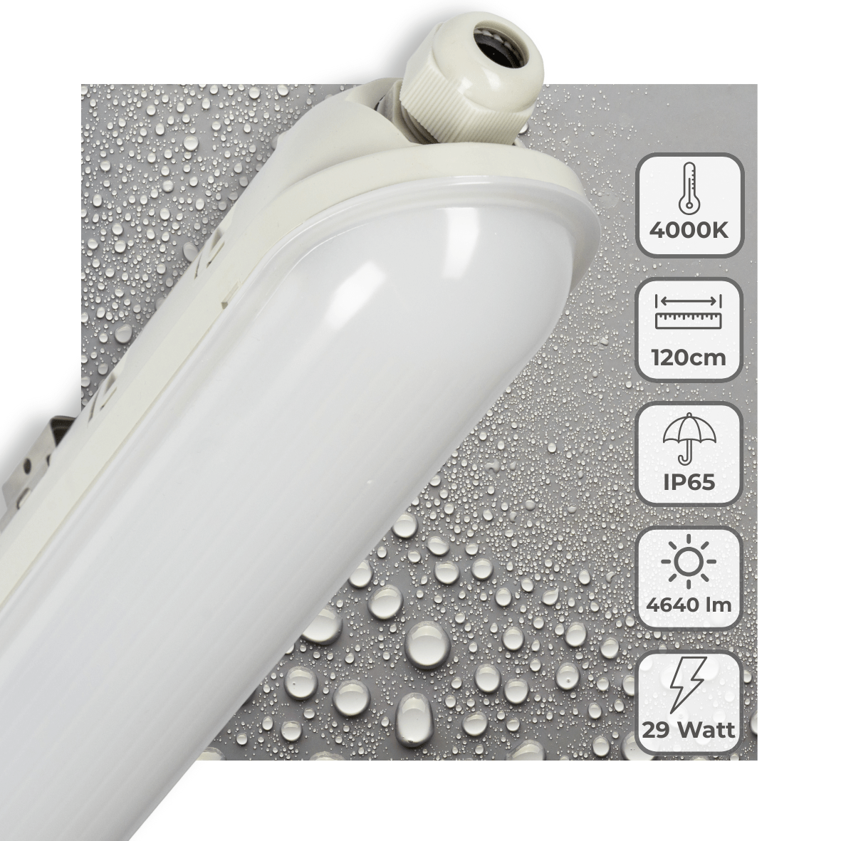 LED's Light Pro Koppelbaar LED TL armatuur compleet 120 cm - Waterdicht - 4640 lm 29W 4000K 160lm/w TL verlichting led.gl