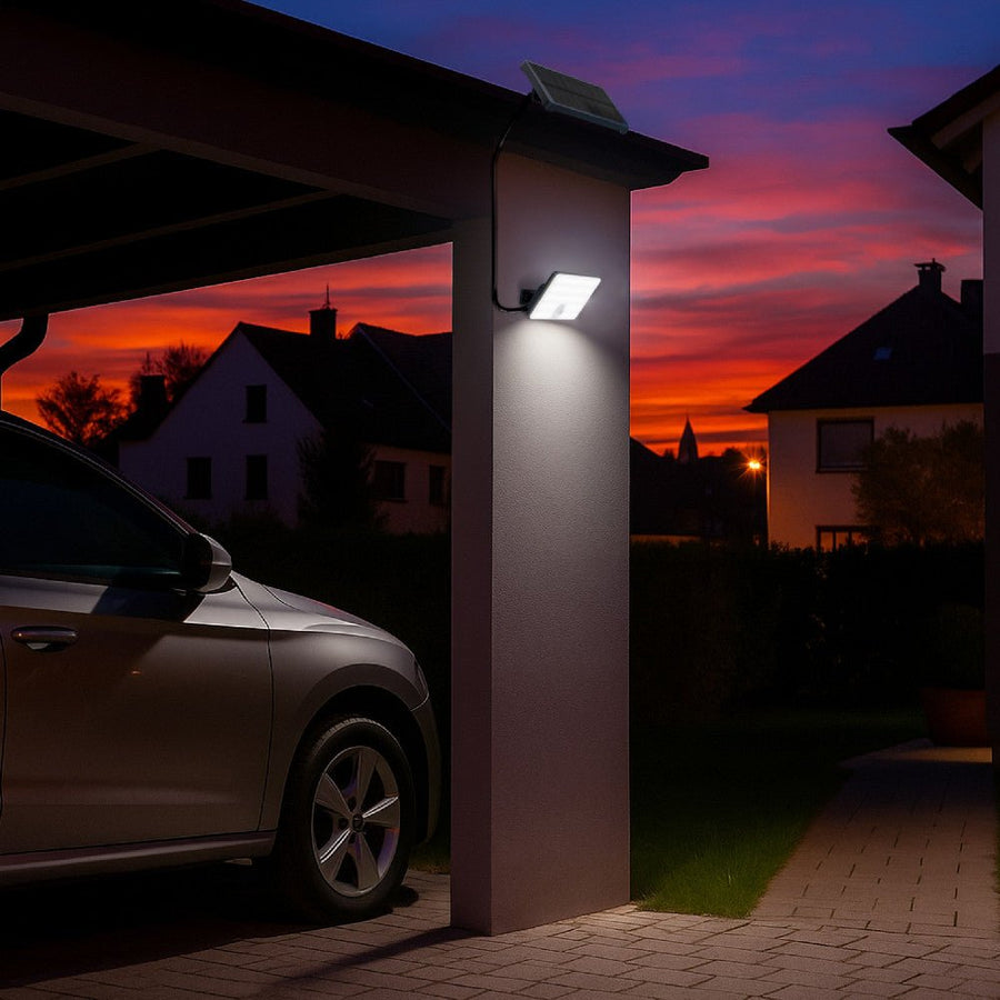 LED's Light Solar buitenlamp met sensor en zonnepaneel - 500lm 4000K - Zwart - IP65 Schijnwerpers led.gl