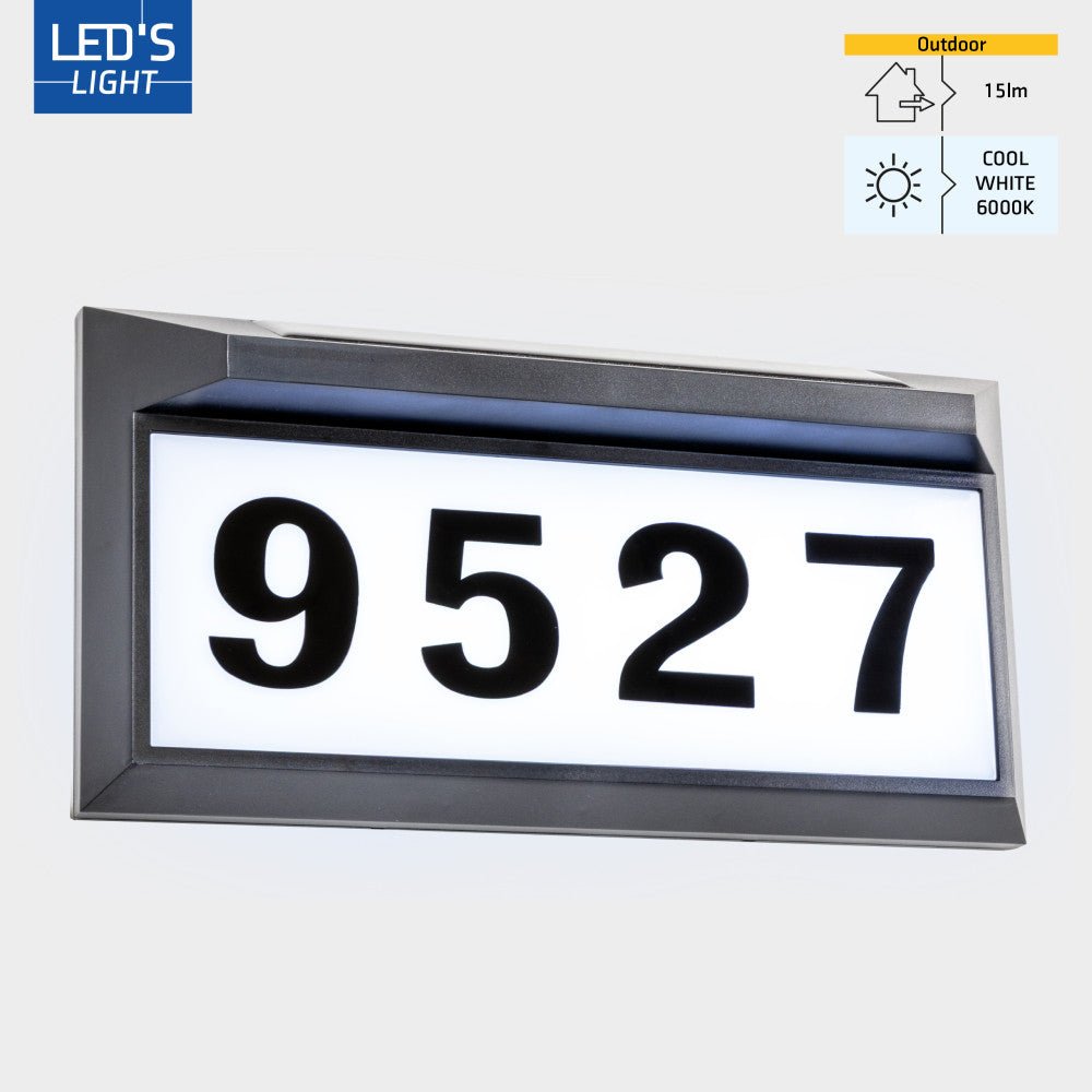 LED's Light zonnepaneel Solar-LED huisnummerbord set Wandlampen led.gl