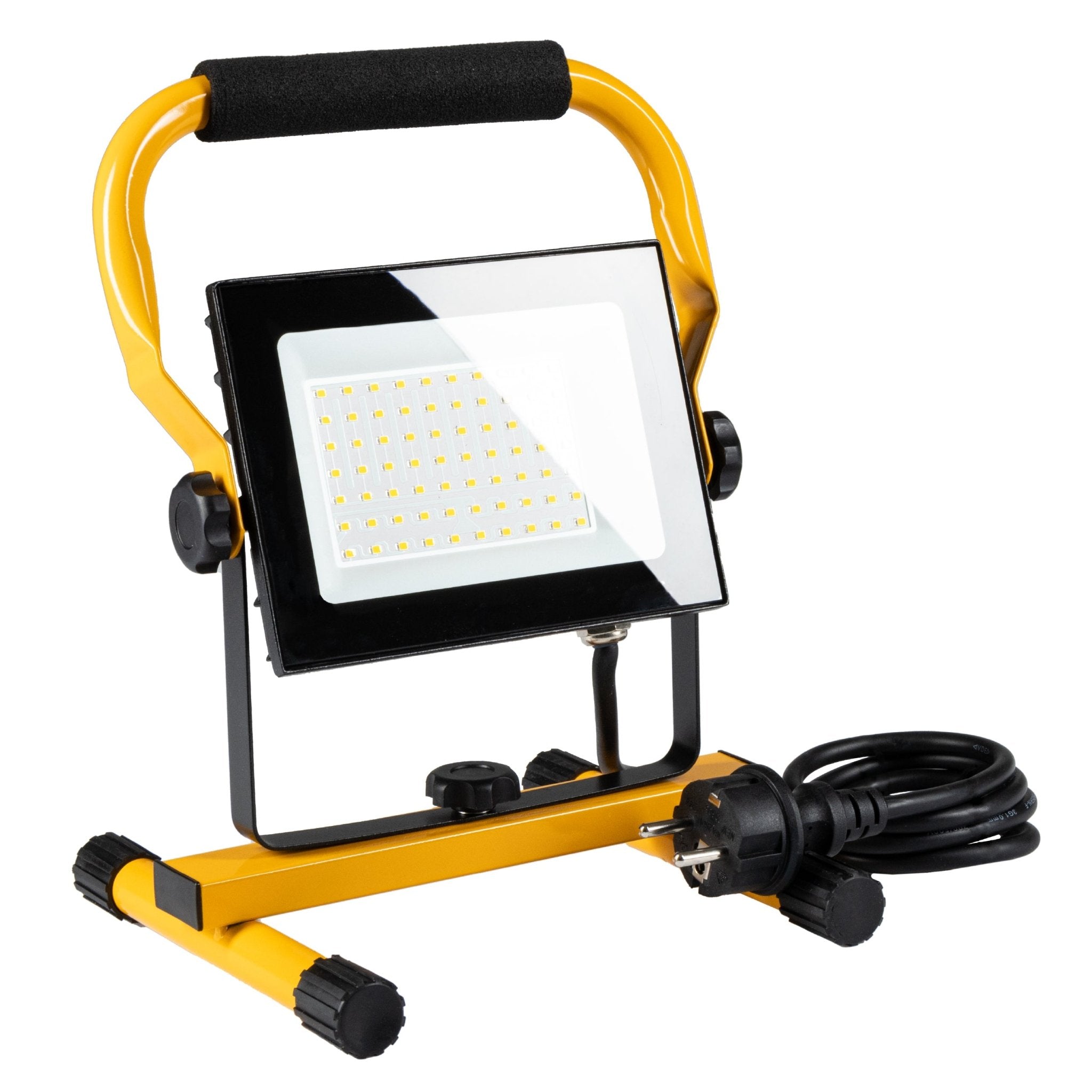 LED's Work 50W Bouwlamp Werklamp Bedraad 4900lm - Verstelbare beugel - Waterdicht (IP65) - Zwart geel Werklampen led.gl