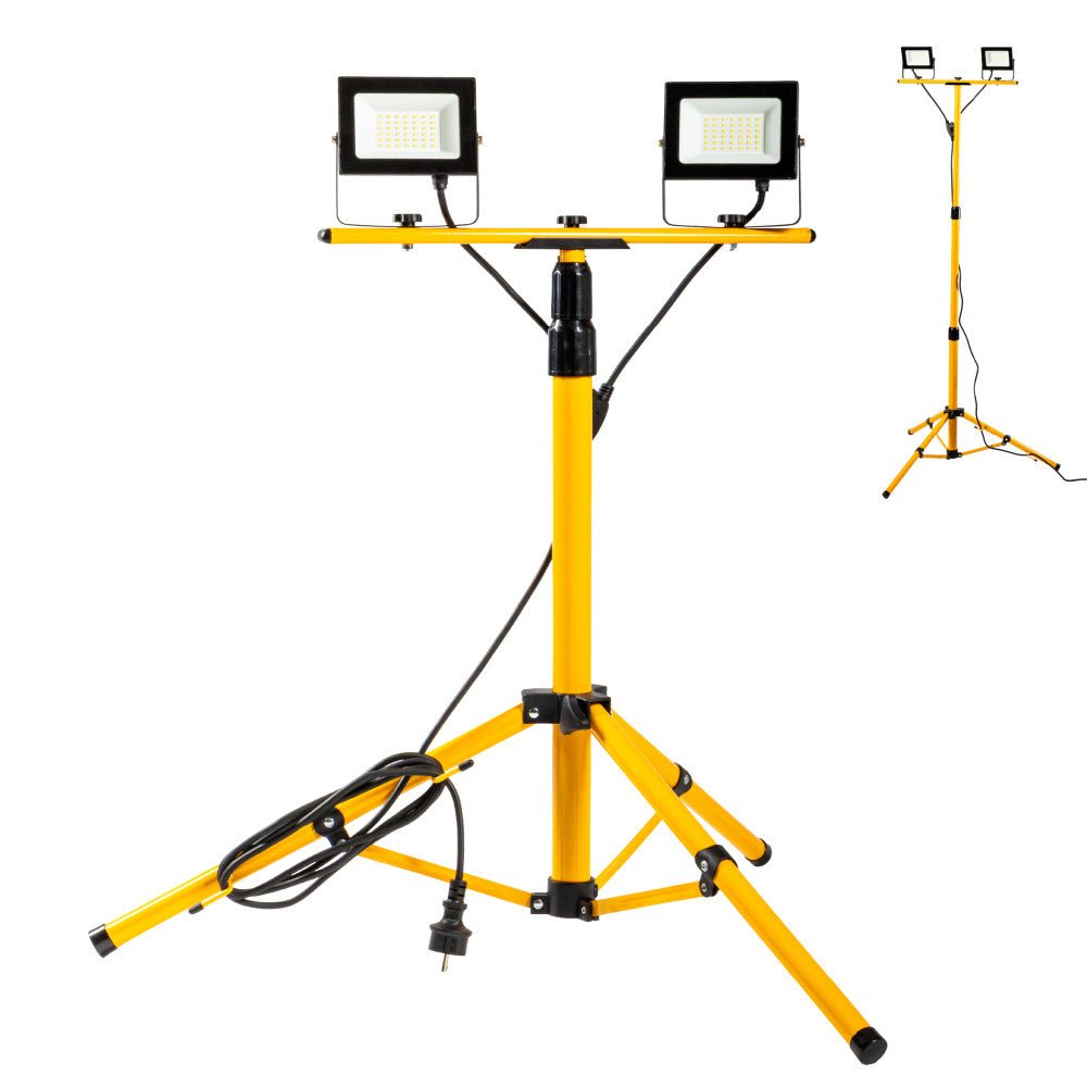LED's Work bouwlamp/Werklamp op statief AC Bouwlamp – 2×20 W 4800 lm 4000 K Bouwlampen led.gl