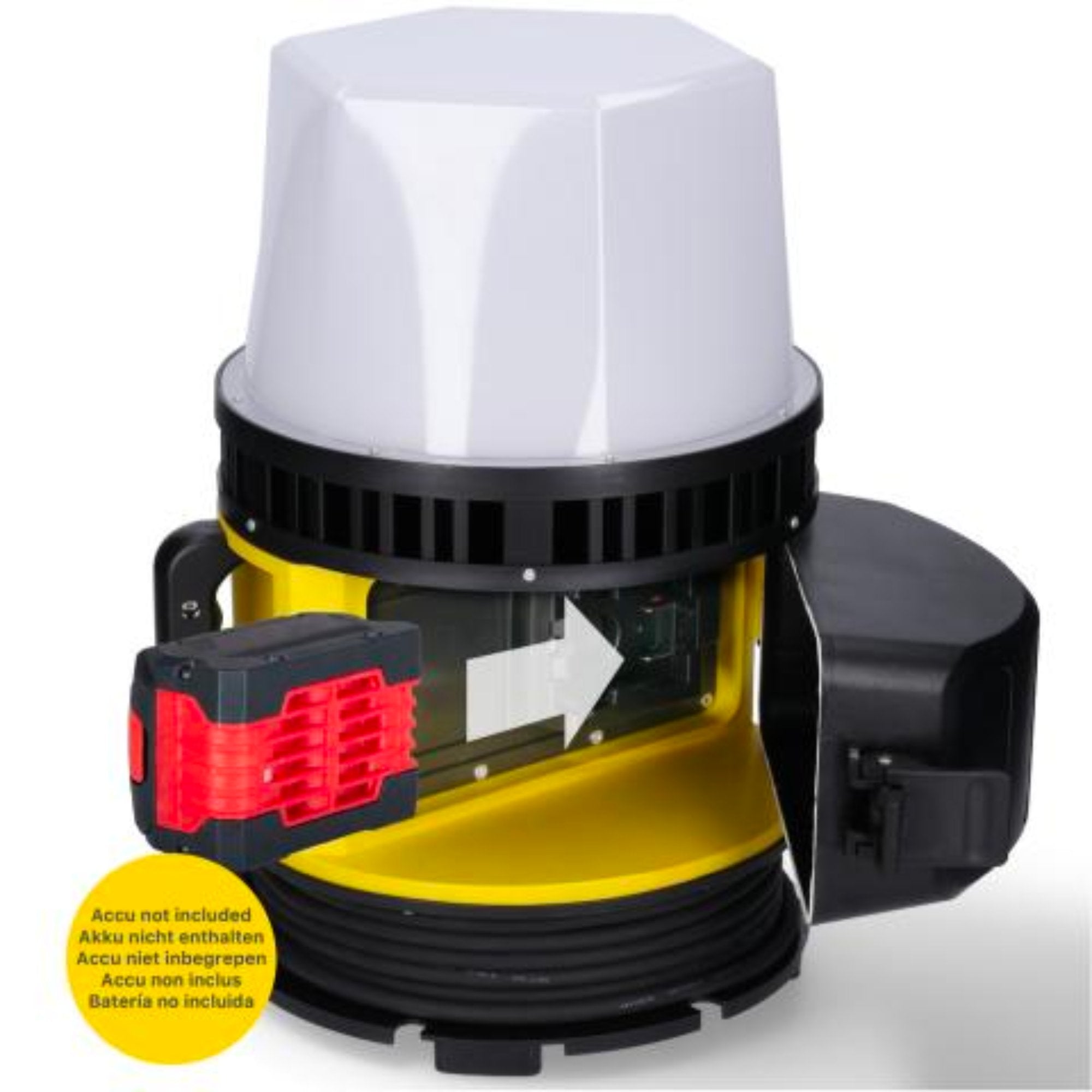 LED's Work 18V HybridPro Bouwlamp 12000lm - 360 graden licht - op accu en netstroom - 80W - IP55 & Rough Service Tested Werklampen led.gl