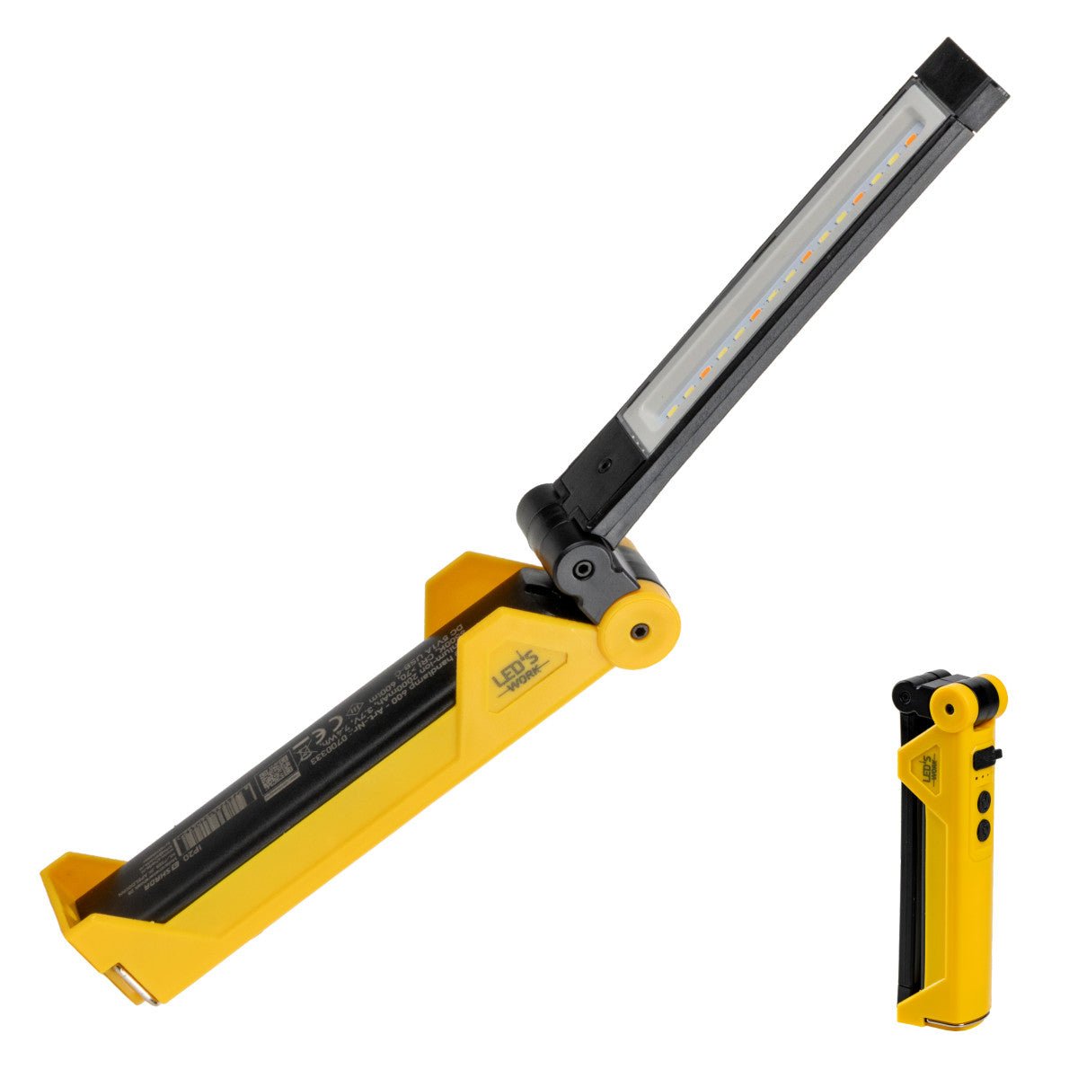 LED's Work Oplaadbare LED Werklamp op accu 600 - Werkt draadloos - Met magneet en haak Bouwlampen led.gl
