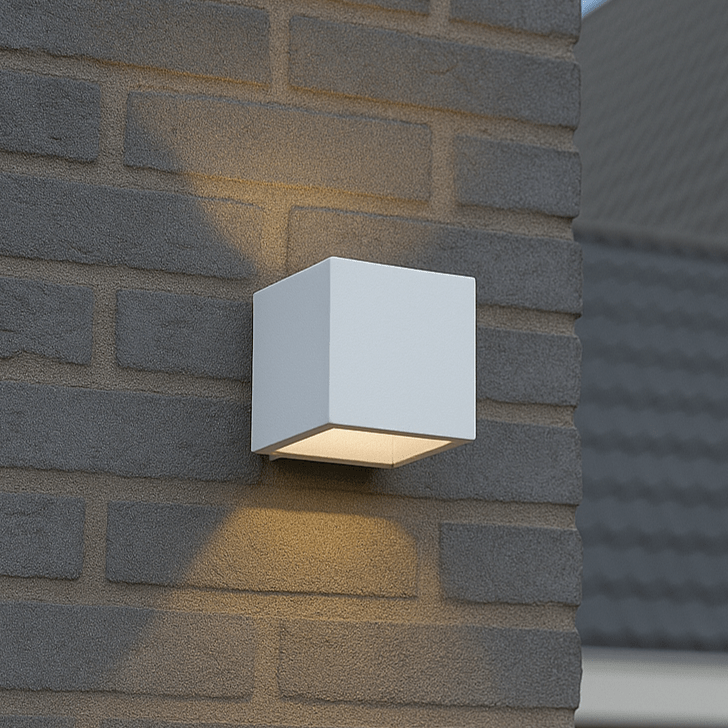 Lumo Cube Wit - Wandarmatuur zonder lichtbron - Excl 1xG9 - IP65 Wandlampen led.gl