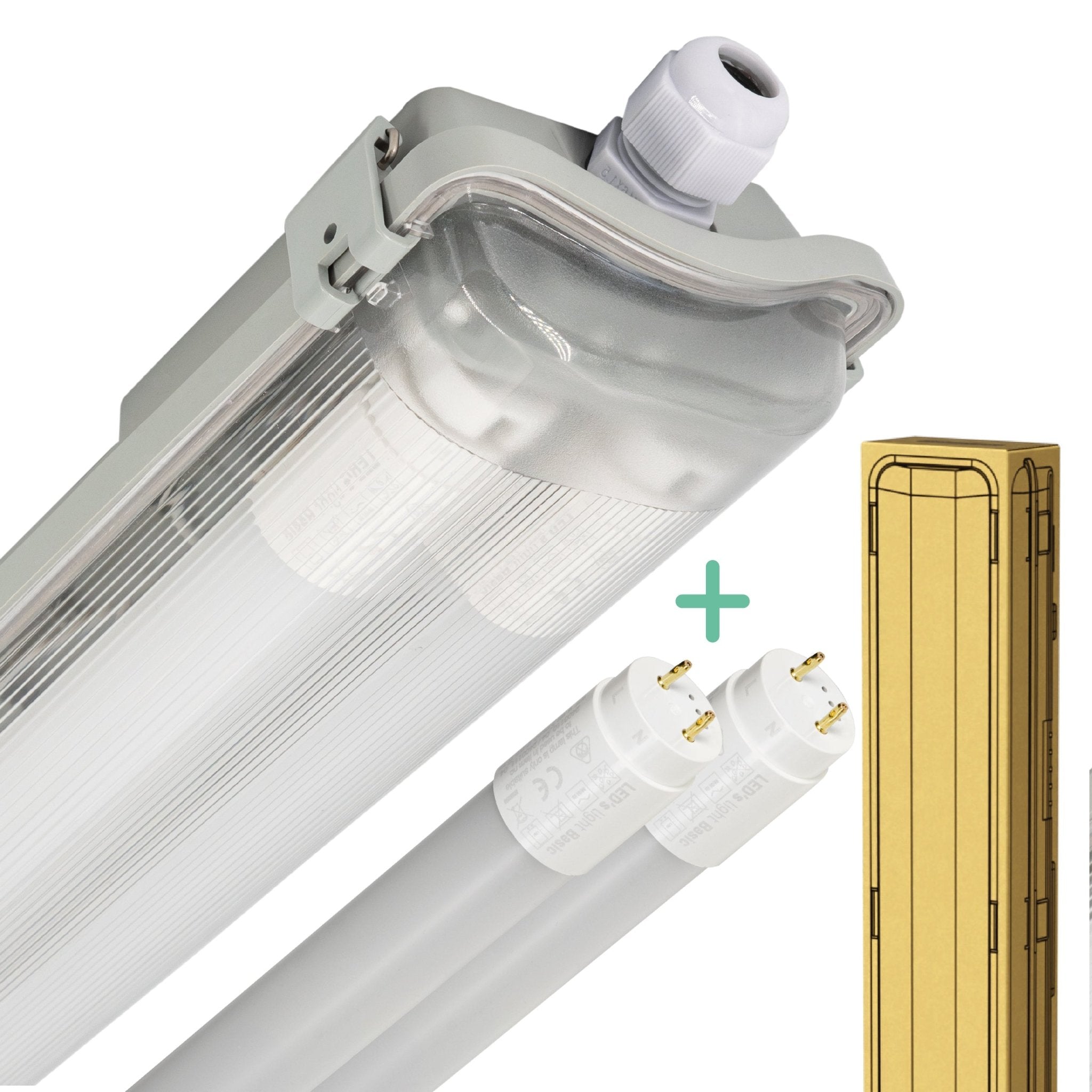 LED's Light LED TL dubbel armatuur 120 cm - Compleet met 2 LED TL buizen 120 cm - 4320lm TL verlichting led.gl