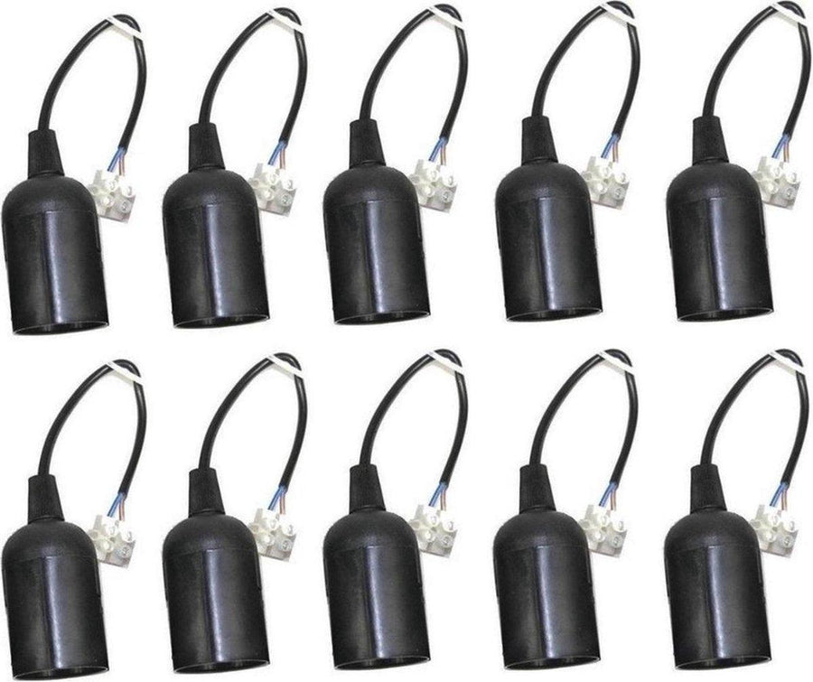 10 x Verhuisfitting E27 met kroonsteen - Set van 10 E27 lampfittingen max. 60W Verhuisfittingen led.gl