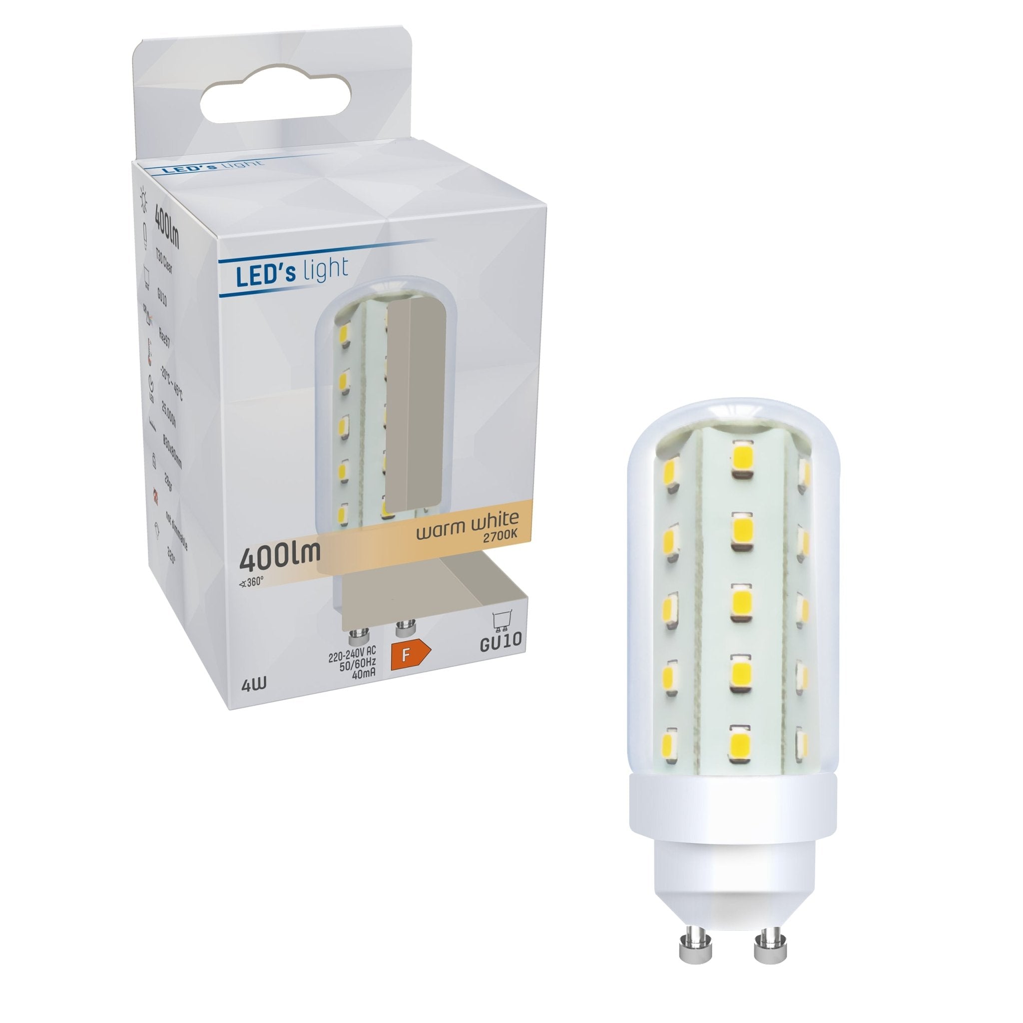 ColorPro LED Lamp GU10 - T30 Buis - Kleurweergave index 97 - Warm wit - 4W (40W) Buislampen led.gl