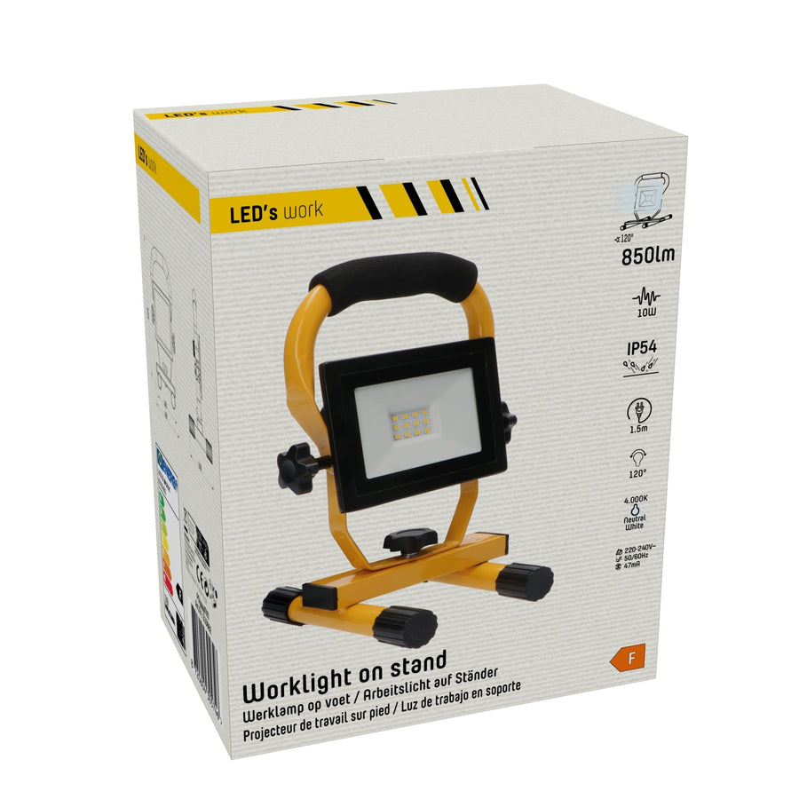 LED's Work - AC Werklamp - 10W 850lm 4000K Compacte LED Bouwlamp - Inklapbaar & Draaibaar Lichtbronnen led.gl