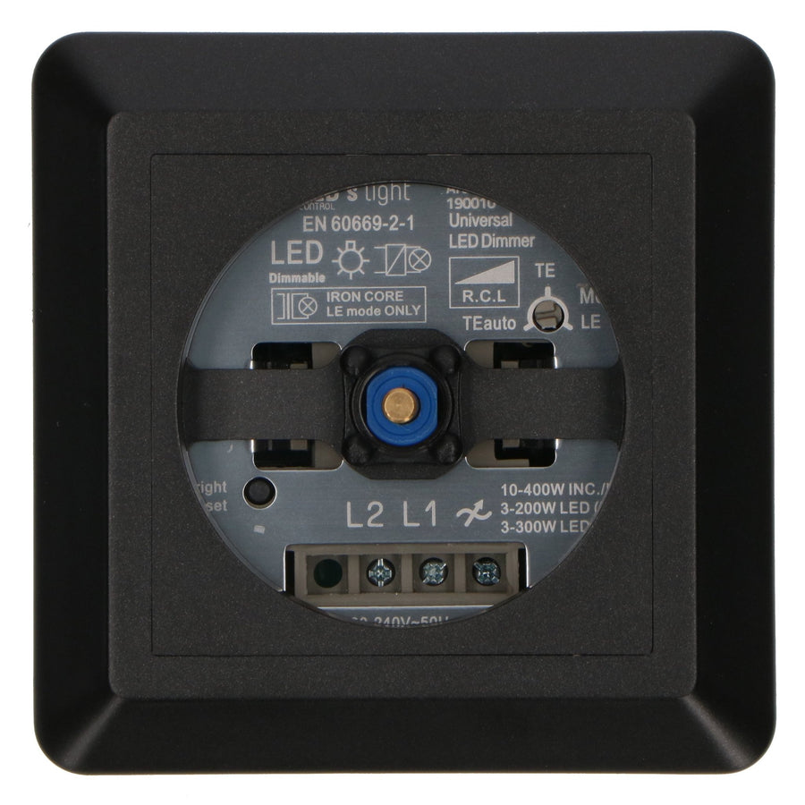 LED's Light Complete Dimmerknop met Frame - Zwart - Past in frames van GIRA, JUNG, Busch-Jaeger Dimmers led.gl