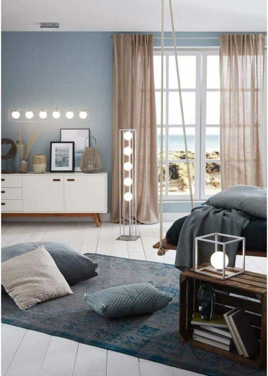 Deco Hanglamp eetkamer met 6 lichtpunten - In hoogte verstelbaar - LED lampen inbegrepen - Zilver Hanglampen led.gl