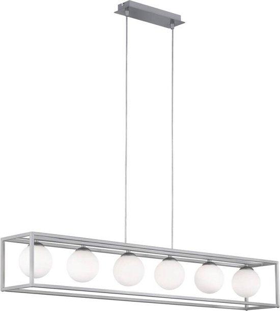 Deco Hanglamp eetkamer met 6 lichtpunten - In hoogte verstelbaar - LED lampen inbegrepen - Zilver Hanglampen led.gl