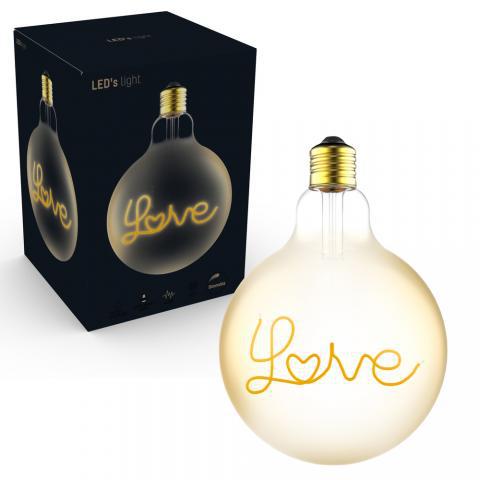 DecoDim Mega LED Lamp met tekst E27 - Love - Dimbaar extra warm wit - Globe Dimbare lampen led.gl