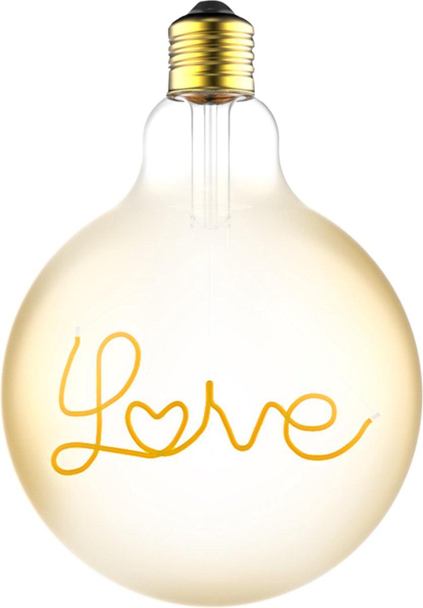 DecoDim Mega LED Lamp met tekst E27 - Love - Dimbaar extra warm wit - Globe Dimbare lampen led.gl