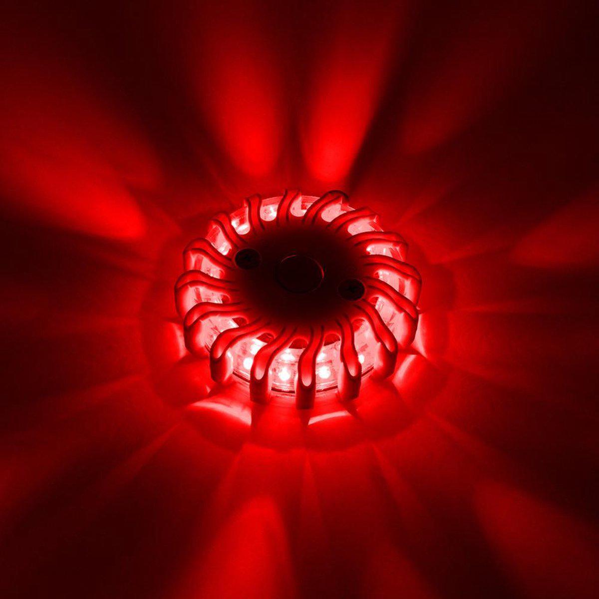 LED's Light Draadloze LED Zwaailamp op Batterijen - 9 standen - Magnetisch & Waterdicht - Rood Noodverlichting led.gl
