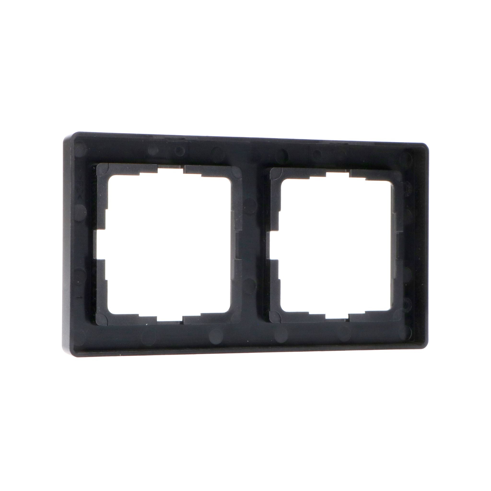 Dubbelframe voor wandcontactdoos - Universeel - 55 x 55 mm - Zwart Stekkers led.gl