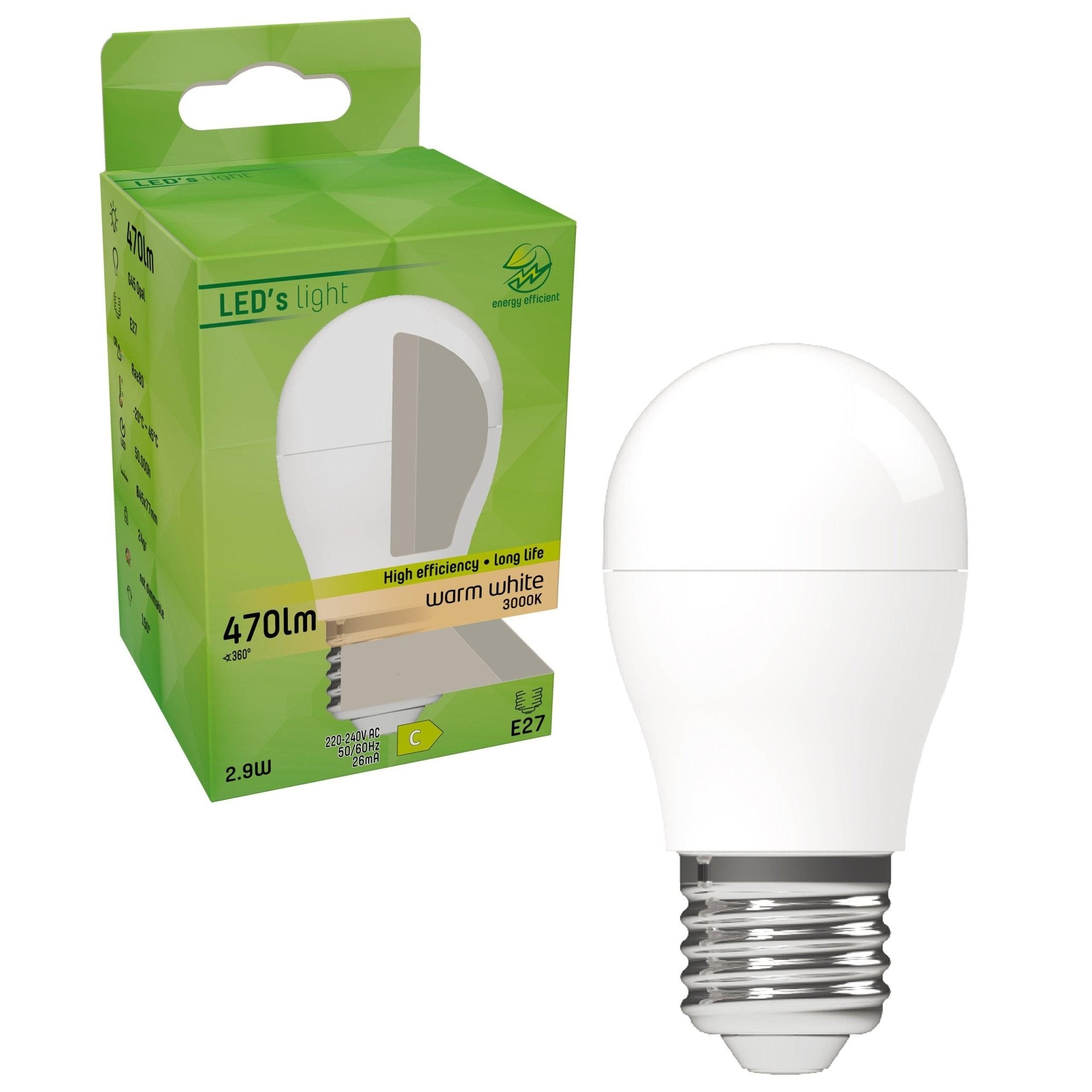 Elite LED Kogellamp E27 Mat - Gaan tot 25 jaar mee - Warm wit - 2.9W vervangt 40W Lichtbronnen led.gl