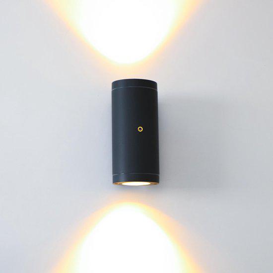 2 pack - LED's Light Up & Down LED Buitenlamp met sensor - IP44 waterdicht - GU10 fitting - Model Venezia - Antraciet Buitenlampen led.gl