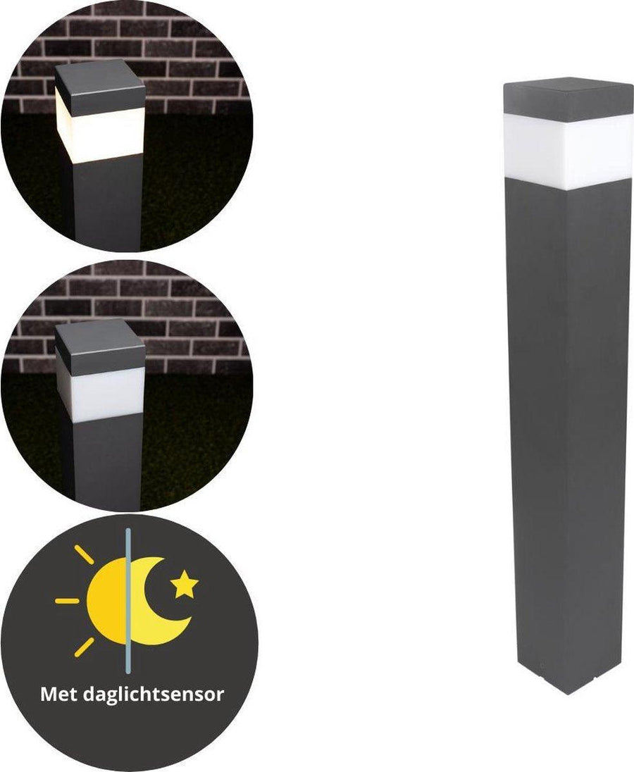 LED Lantaarnpaal Mat met E27 fitting - IP44 - Sora - 76 cm - Grijs Lantaarns led.gl