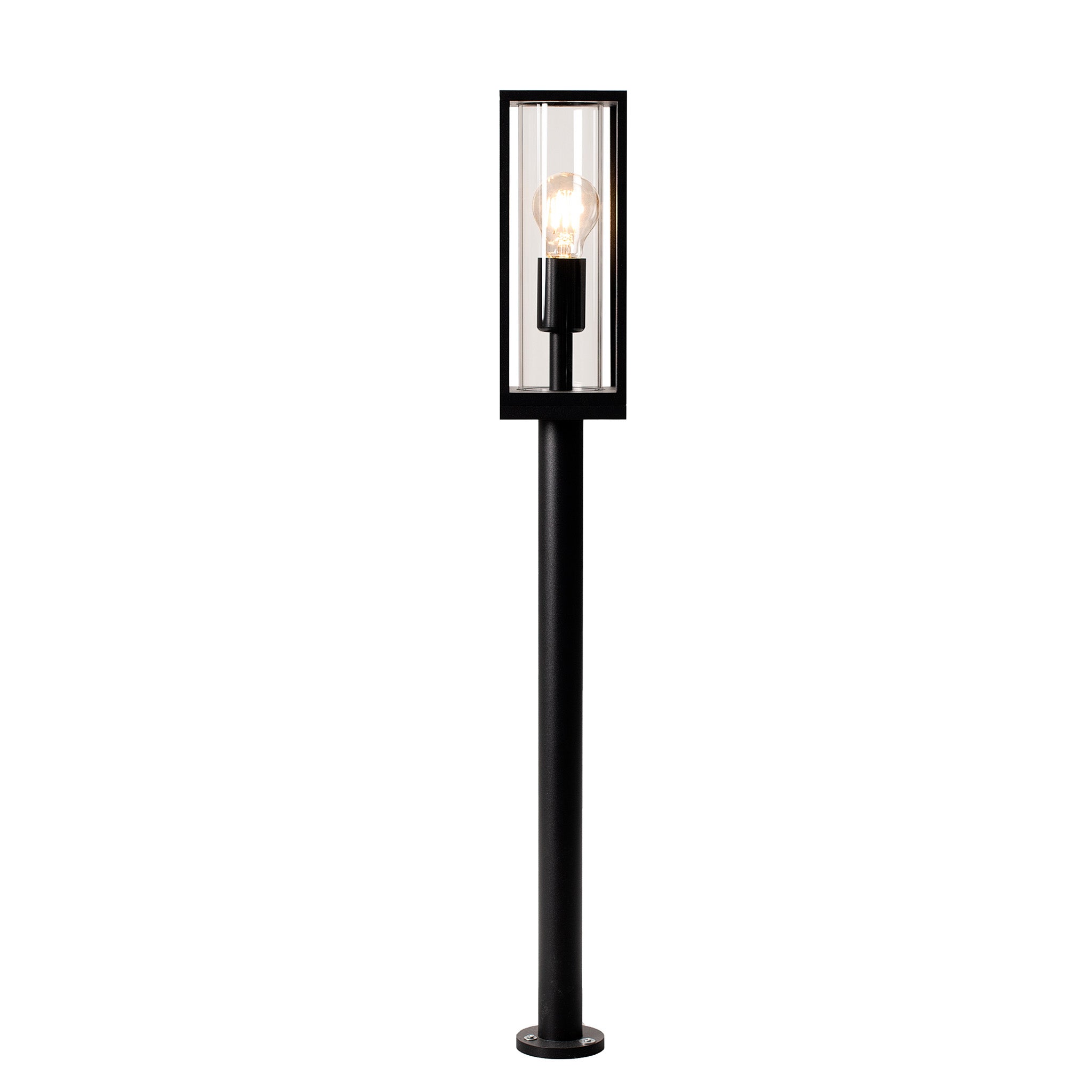 LED's Light LED Lantaarnpaal Tuinlamp met glazen ruiten - E27 fitting - IP44 - 80 cm - Zwart Lantaarns led.gl