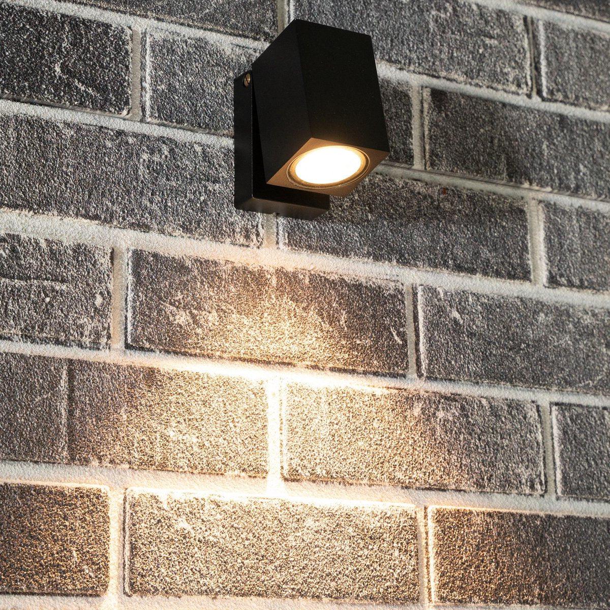 3 pack - LED's Light Kantelbare LED Buitenlamp - GU10 fitting - IP44 - Zwart - Model Lucca Spotjes led.gl