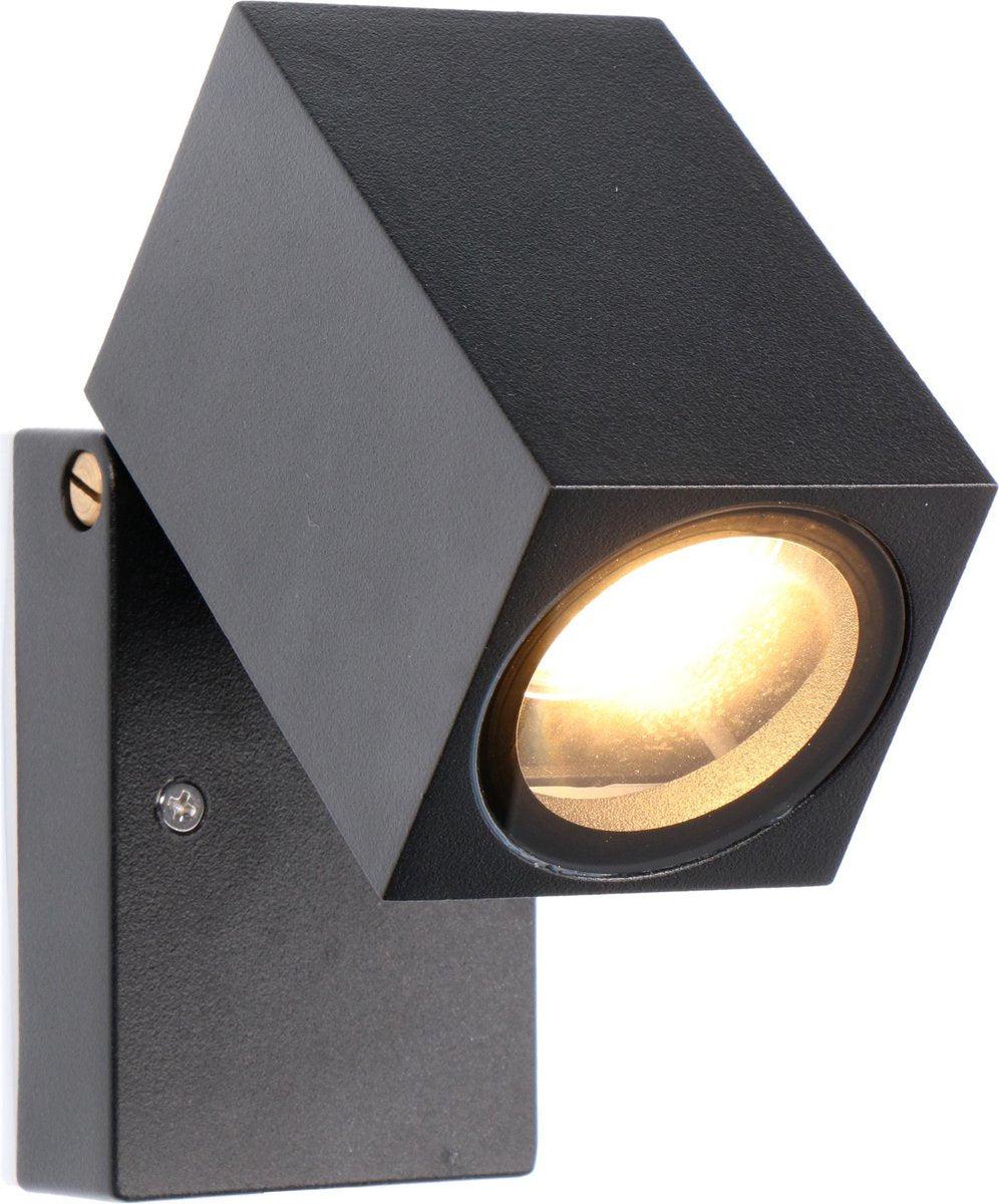 3 pack - LED's Light Kantelbare LED Buitenlamp - GU10 fitting - IP44 - Zwart - Model Lucca Spotjes led.gl