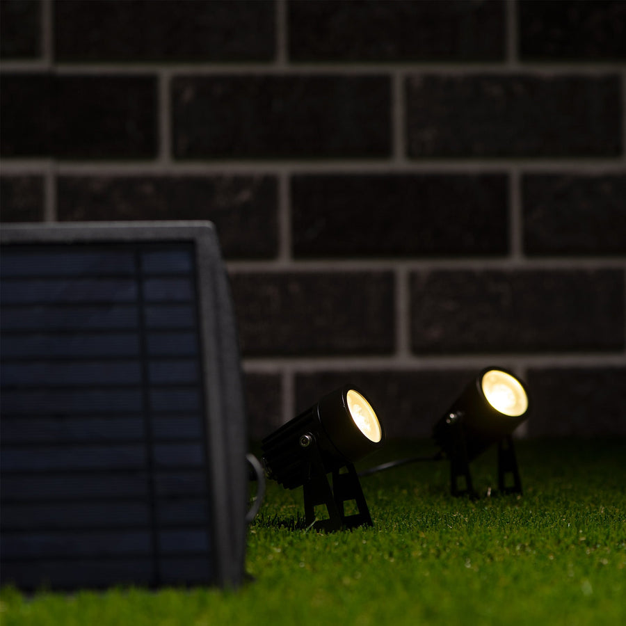 LED's Light Solar LED Tuinlamp met zonnepaneel en grondspies - Automatisch aan en uit - Met sensor - IP65 waterdicht Spotjes led.gl