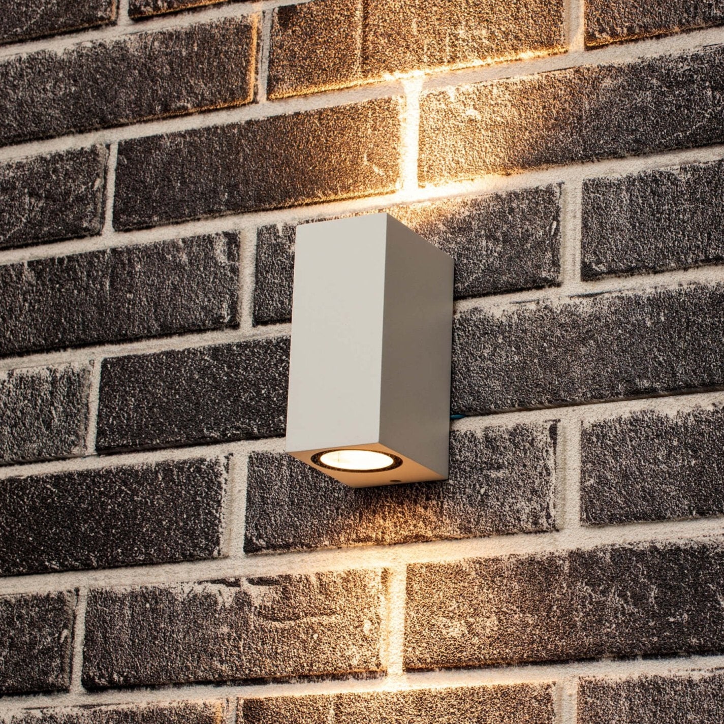 4 pack - LED's Light LED Buitenlamp met GU10 fitting - Rechthoek - IP44 - Wit - Model Milaan Wandlampen led.gl