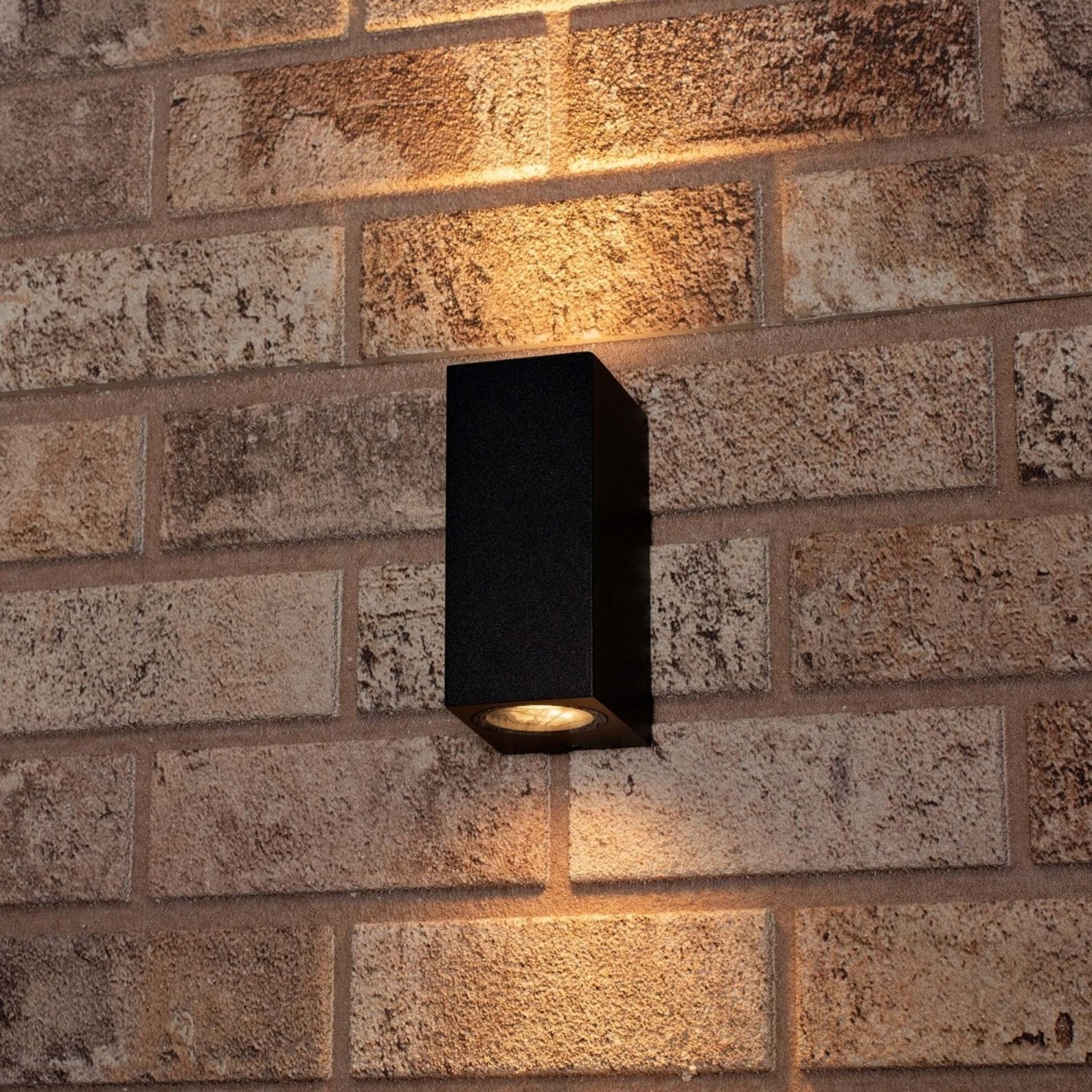 6 pack - LED's Light LED Buitenlamp met GU10 fitting - Rechthoek - IP44 - Zwart - Model Milaan Wandlampen led.gl